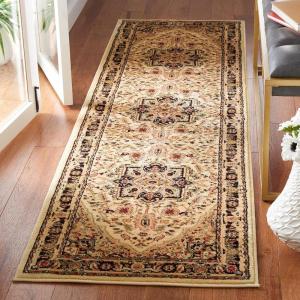 SAFAVIEH Lyndhurst Collection Area Rug – 8′ x 11′, Ivory & Red, Traditional Oriental Design, Non-Shedding & Easy Care, Ideal for High Traffic Areas in Living Room, Bedroom (LNH330A)(Beige/Black)