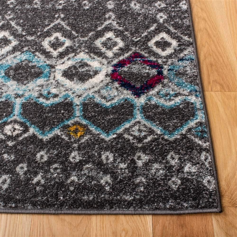 image:imageSAFAVIEH Amsterdam Collection Area Rug 8 x 10 Ivory amp Multi Moroccan Boho Design NonShedding amp Easy Care Ideal for High Traffic Areas in Living Room Bedroom AMS108KDark GreyIvory