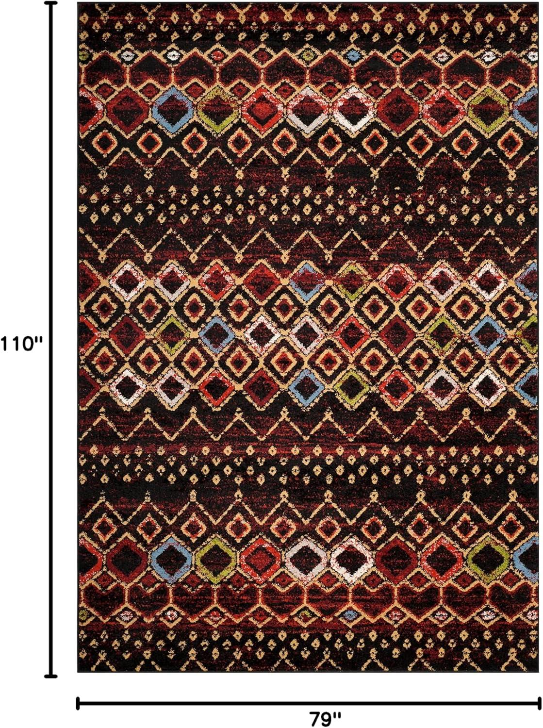 image:imageSAFAVIEH Amsterdam Collection Area Rug 8 x 10 Ivory amp Multi Moroccan Boho Design NonShedding amp Easy Care Ideal for High Traffic Areas in Living Room Bedroom AMS108KBlackMulti