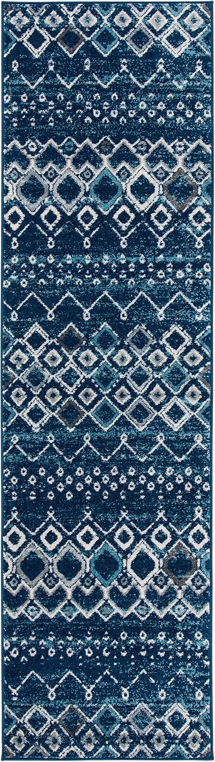 image:imageSAFAVIEH Amsterdam Collection Area Rug 8 x 10 Ivory amp Multi Moroccan Boho Design NonShedding amp Easy Care Ideal for High Traffic Areas in Living Room Bedroom AMS108KNavyBeige