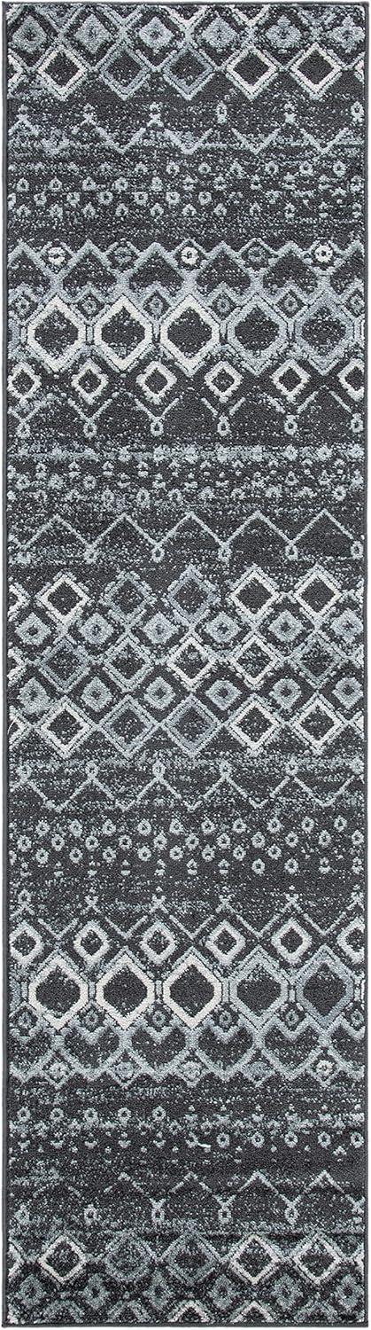 image:imageSAFAVIEH Amsterdam Collection Area Rug 8 x 10 Ivory amp Multi Moroccan Boho Design NonShedding amp Easy Care Ideal for High Traffic Areas in Living Room Bedroom AMS108KDark GreyLight Grey