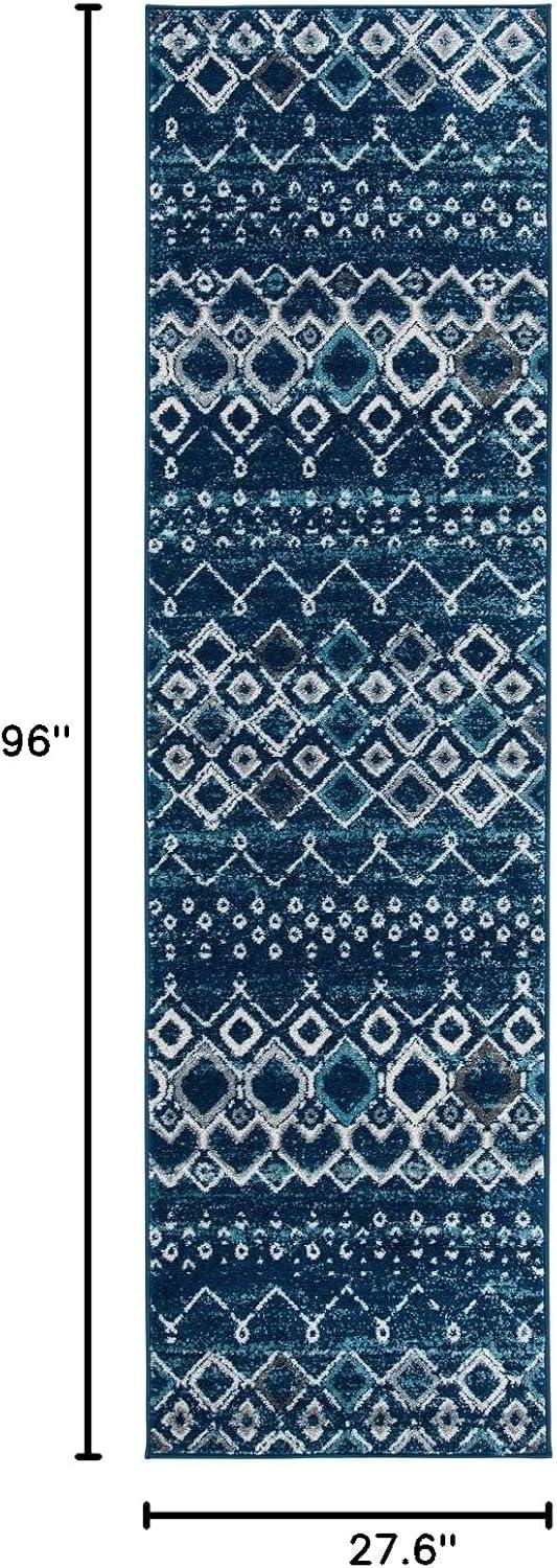 image:imageSAFAVIEH Amsterdam Collection Area Rug 8 x 10 Ivory amp Multi Moroccan Boho Design NonShedding amp Easy Care Ideal for High Traffic Areas in Living Room Bedroom AMS108KNavyBeige