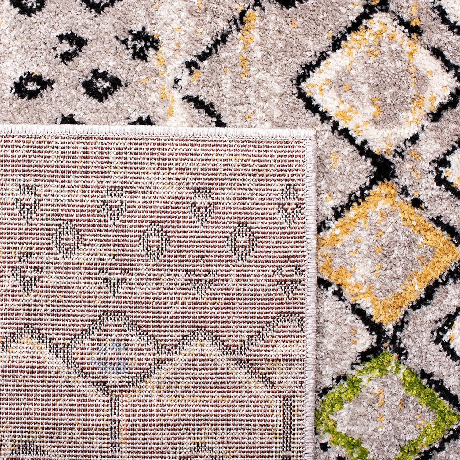 image:imageSAFAVIEH Amsterdam Collection Area Rug 8 x 10 Ivory amp Multi Moroccan Boho Design NonShedding amp Easy Care Ideal for High Traffic Areas in Living Room Bedroom AMS108KLight GreyMulti