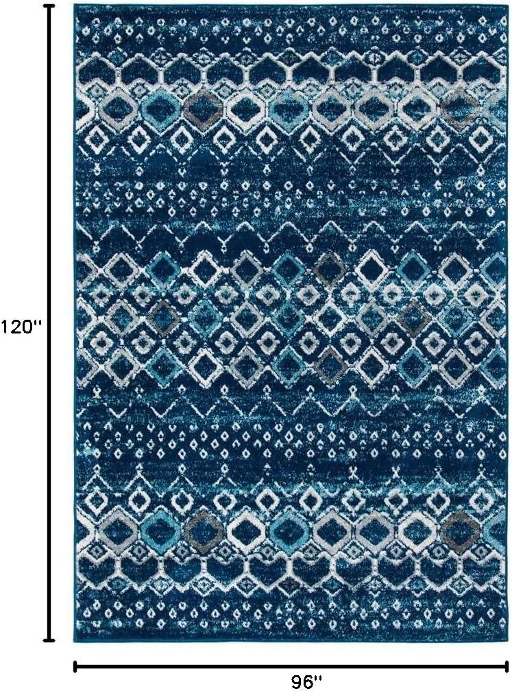 image:imageSAFAVIEH Amsterdam Collection Area Rug 8 x 10 Ivory amp Multi Moroccan Boho Design NonShedding amp Easy Care Ideal for High Traffic Areas in Living Room Bedroom AMS108KNavyBeige