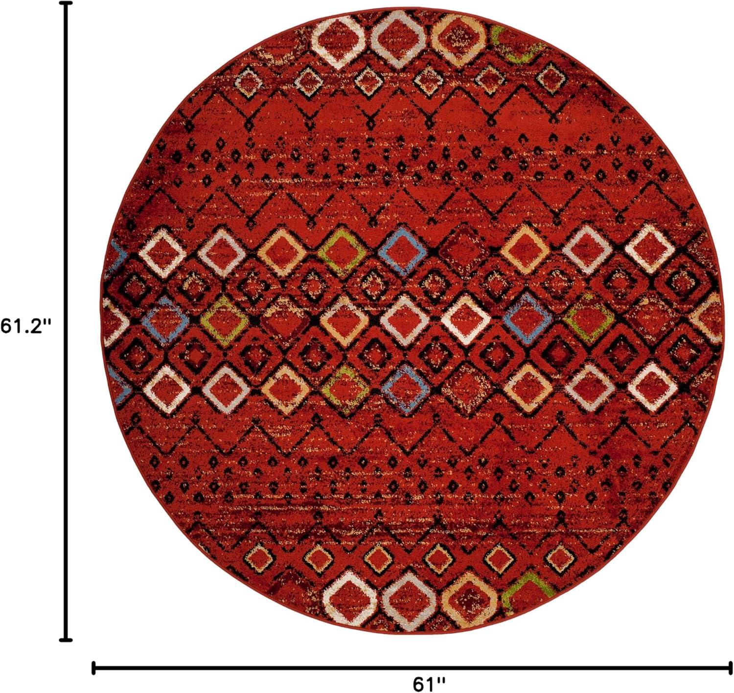 image:imageSAFAVIEH Amsterdam Collection Area Rug 8 x 10 Ivory amp Multi Moroccan Boho Design NonShedding amp Easy Care Ideal for High Traffic Areas in Living Room Bedroom AMS108KTerracottaMulti