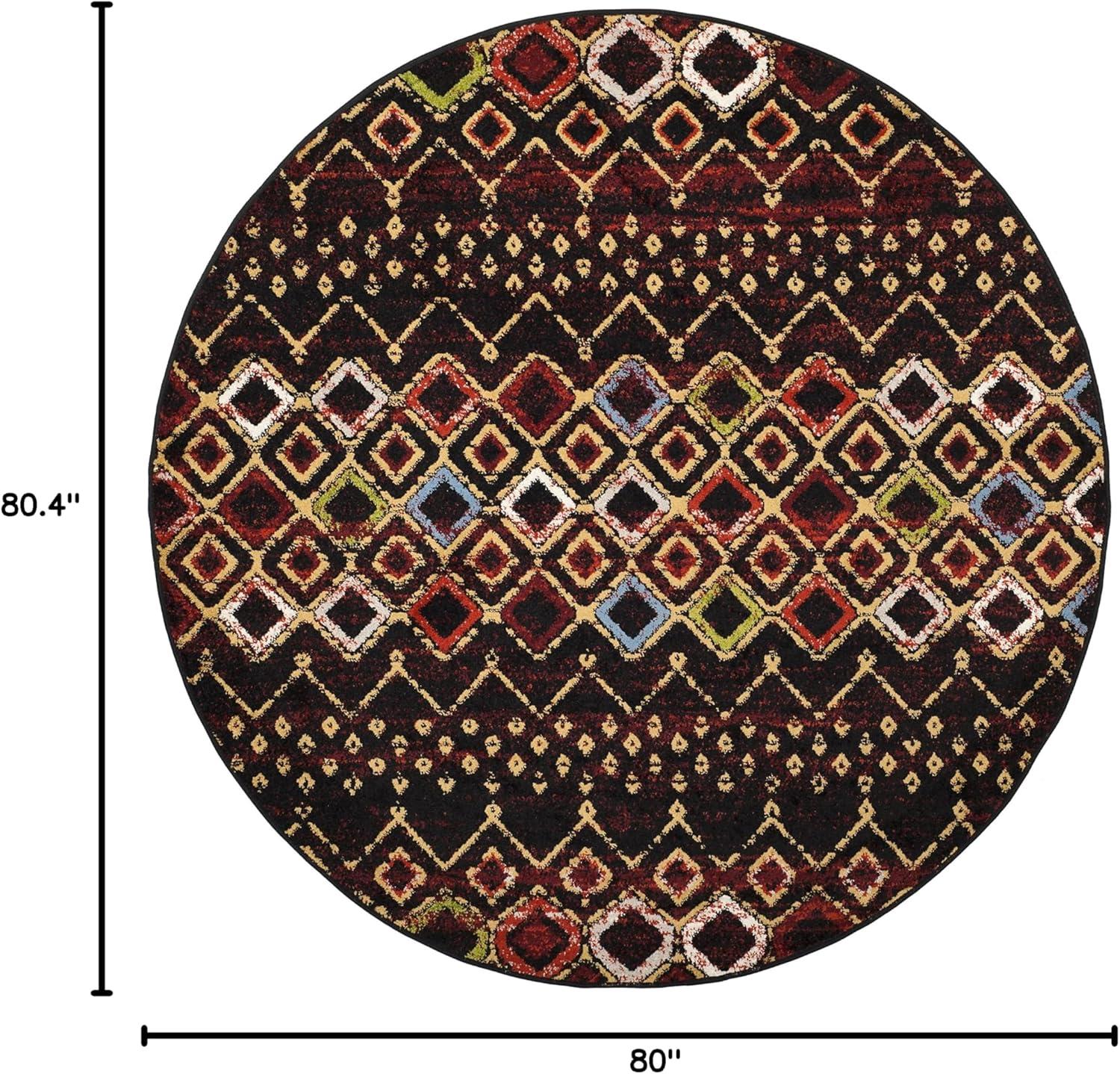 image:imageSAFAVIEH Amsterdam Collection Area Rug 8 x 10 Ivory amp Multi Moroccan Boho Design NonShedding amp Easy Care Ideal for High Traffic Areas in Living Room Bedroom AMS108KBlackMulti