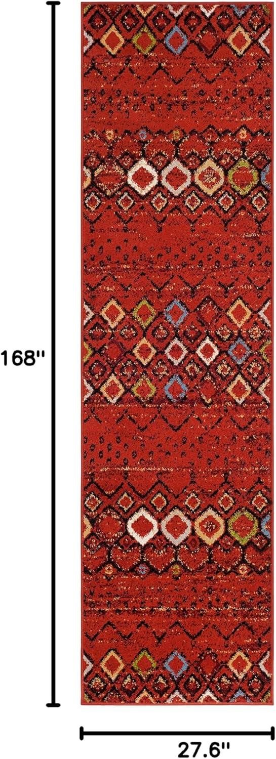 image:imageSAFAVIEH Amsterdam Collection Area Rug 8 x 10 Ivory amp Multi Moroccan Boho Design NonShedding amp Easy Care Ideal for High Traffic Areas in Living Room Bedroom AMS108KTerracottaMulti