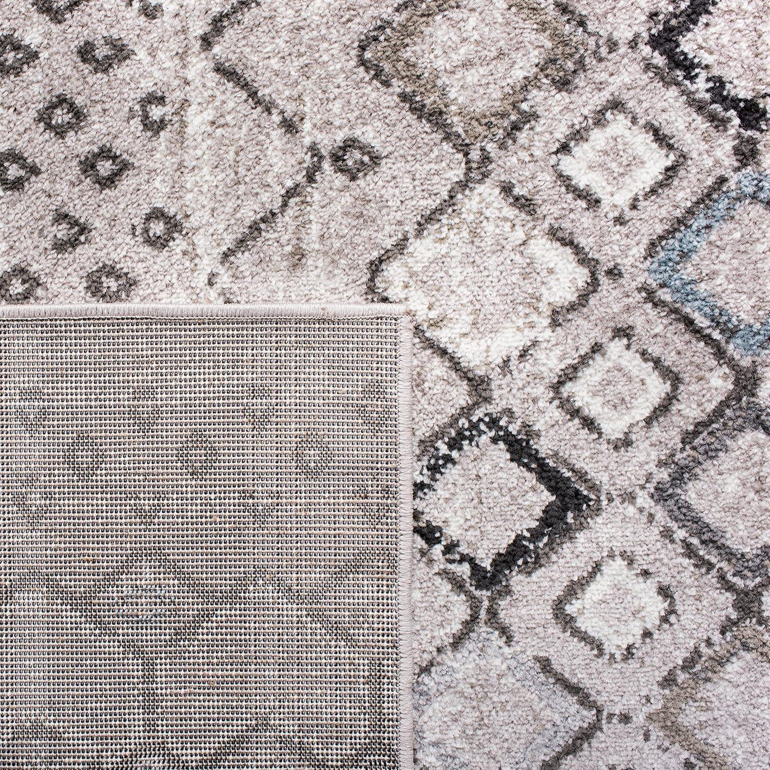 image:imageSAFAVIEH Amsterdam Collection Area Rug 8 x 10 Ivory amp Multi Moroccan Boho Design NonShedding amp Easy Care Ideal for High Traffic Areas in Living Room Bedroom AMS108KLight GreyBrown