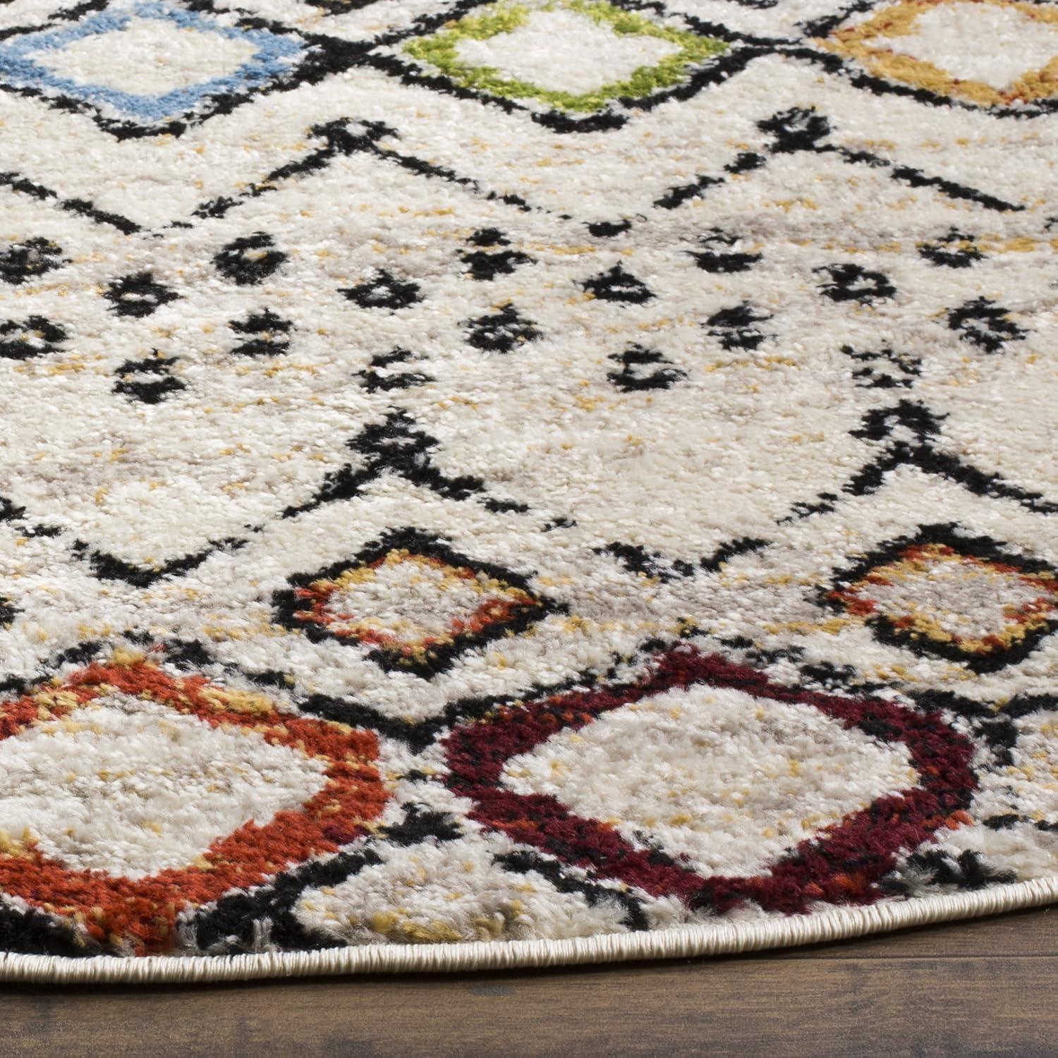 image:imageSAFAVIEH Amsterdam Collection Area Rug 8 x 10 Ivory amp Multi Moroccan Boho Design NonShedding amp Easy Care Ideal for High Traffic Areas in Living Room Bedroom AMS108KIvoryMulti