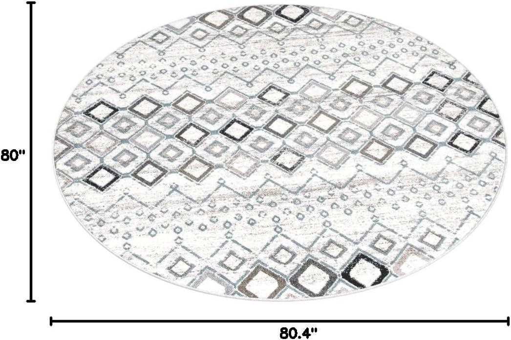 image:imageSAFAVIEH Amsterdam Collection Area Rug 8 x 10 Ivory amp Multi Moroccan Boho Design NonShedding amp Easy Care Ideal for High Traffic Areas in Living Room Bedroom AMS108KIvoryGrey
