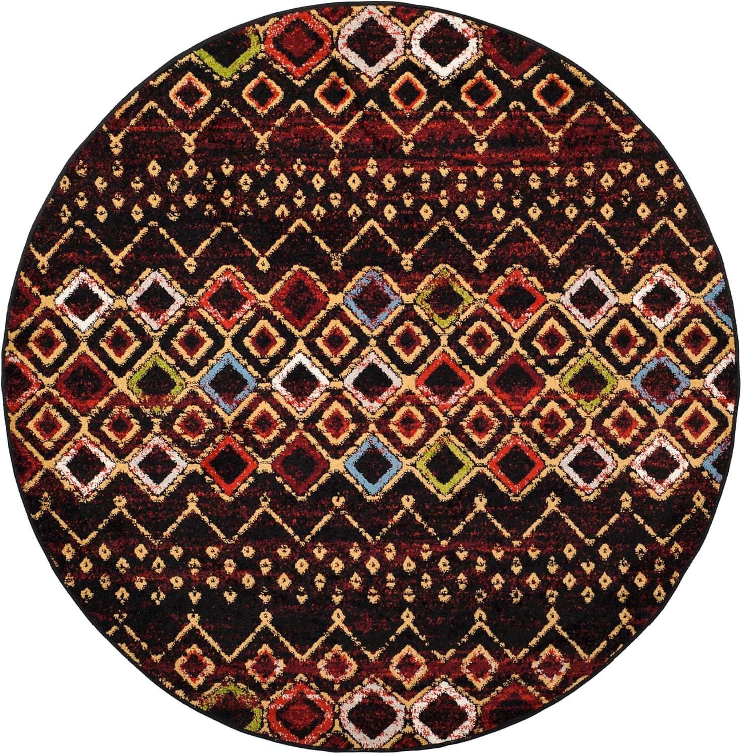 image:imageSAFAVIEH Amsterdam Collection Area Rug 8 x 10 Ivory amp Multi Moroccan Boho Design NonShedding amp Easy Care Ideal for High Traffic Areas in Living Room Bedroom AMS108KBlackMulti