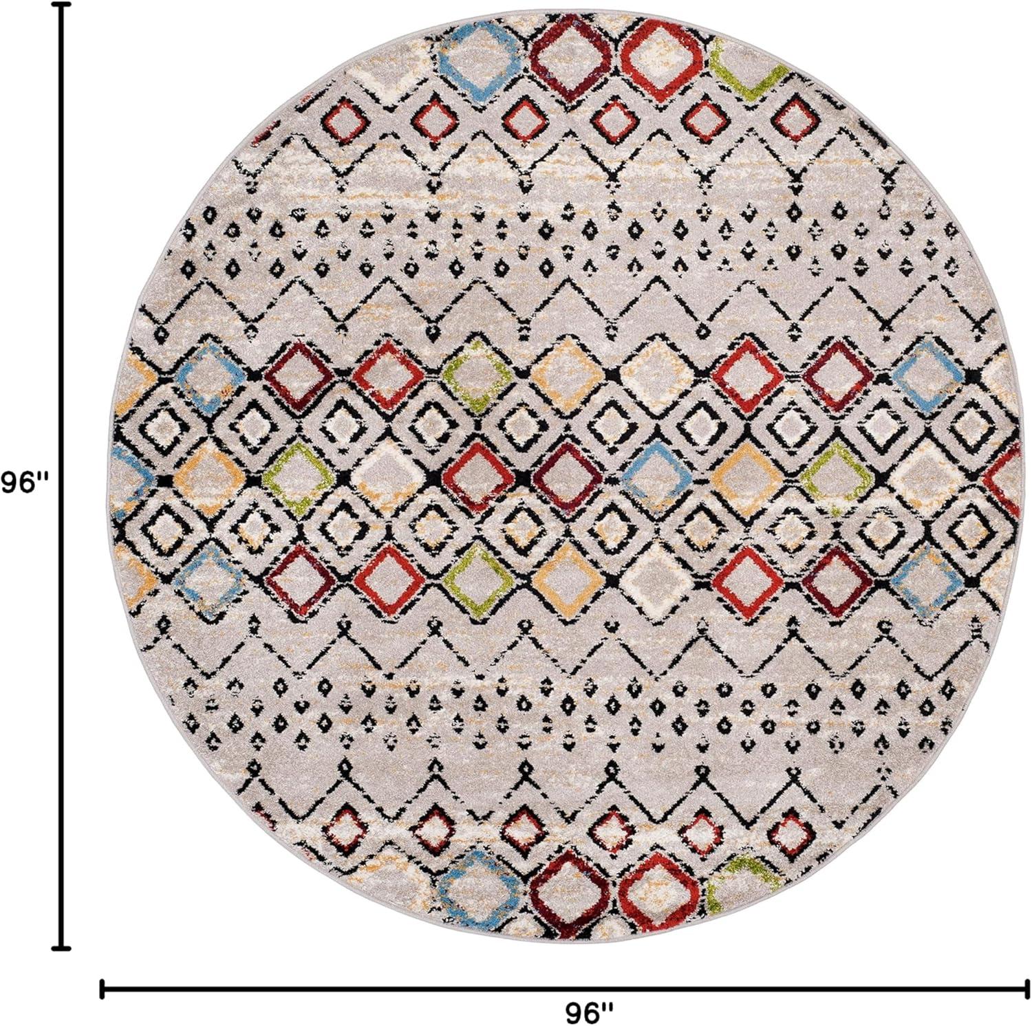 image:imageSAFAVIEH Amsterdam Collection Area Rug 8 x 10 Ivory amp Multi Moroccan Boho Design NonShedding amp Easy Care Ideal for High Traffic Areas in Living Room Bedroom AMS108KLight GreyMulti