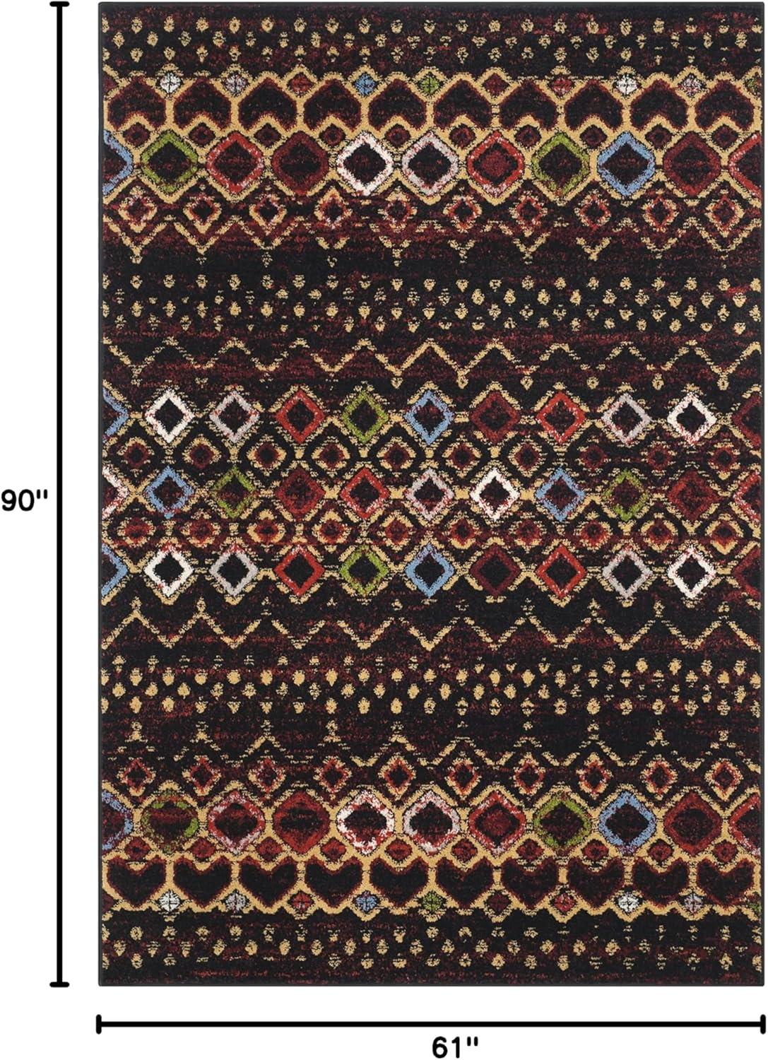 image:imageSAFAVIEH Amsterdam Collection Area Rug 8 x 10 Ivory amp Multi Moroccan Boho Design NonShedding amp Easy Care Ideal for High Traffic Areas in Living Room Bedroom AMS108KBlackMulti