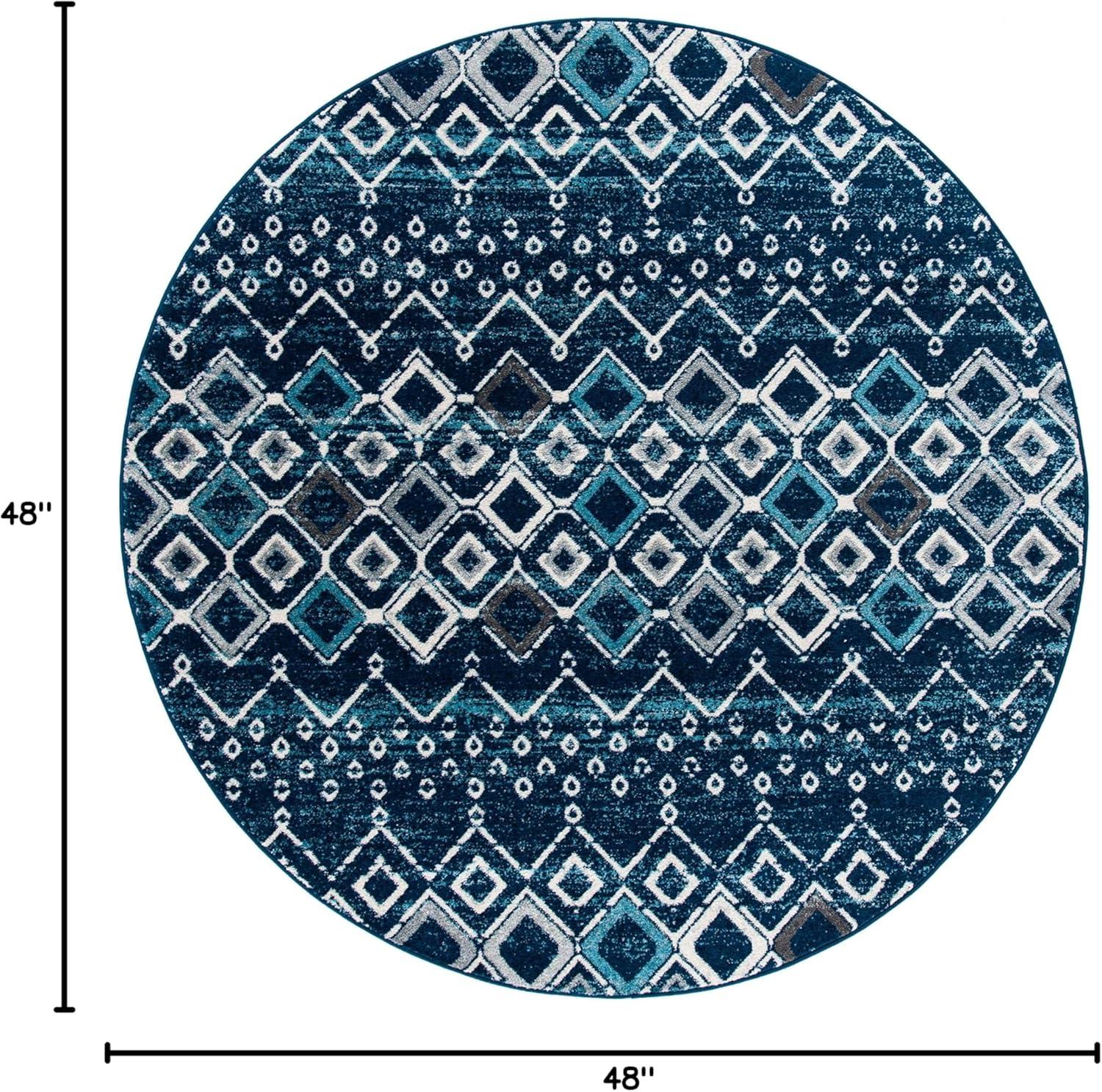image:imageSAFAVIEH Amsterdam Collection Area Rug 8 x 10 Ivory amp Multi Moroccan Boho Design NonShedding amp Easy Care Ideal for High Traffic Areas in Living Room Bedroom AMS108KNavyBeige
