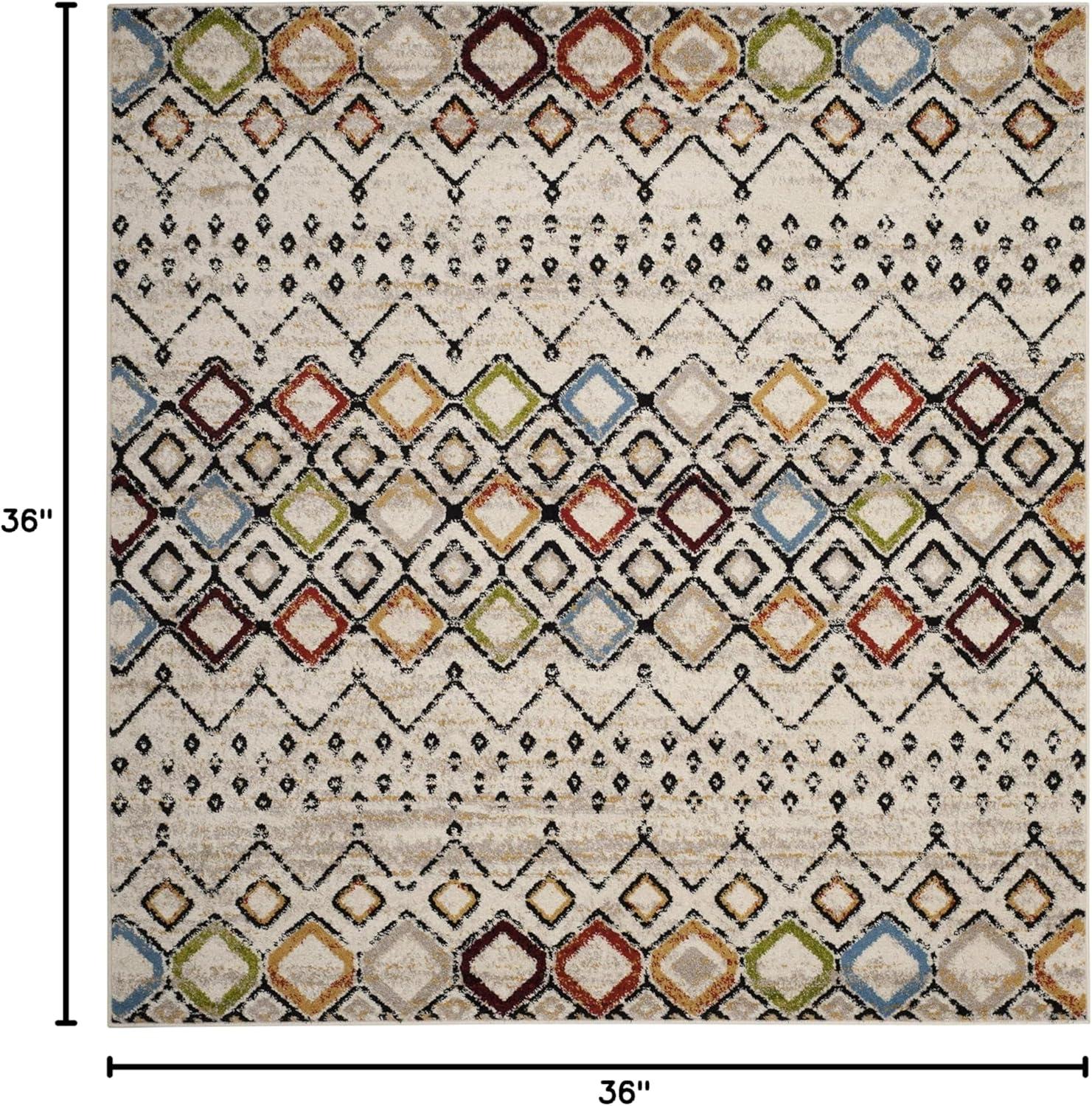 image:imageSAFAVIEH Amsterdam Collection Area Rug 8 x 10 Ivory amp Multi Moroccan Boho Design NonShedding amp Easy Care Ideal for High Traffic Areas in Living Room Bedroom AMS108KIvoryMulti