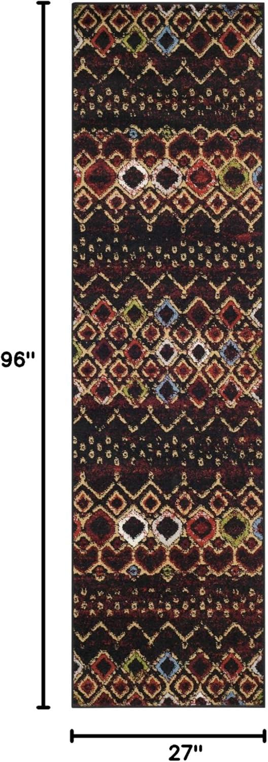 image:imageSAFAVIEH Amsterdam Collection Area Rug 8 x 10 Ivory amp Multi Moroccan Boho Design NonShedding amp Easy Care Ideal for High Traffic Areas in Living Room Bedroom AMS108KBlackMulti