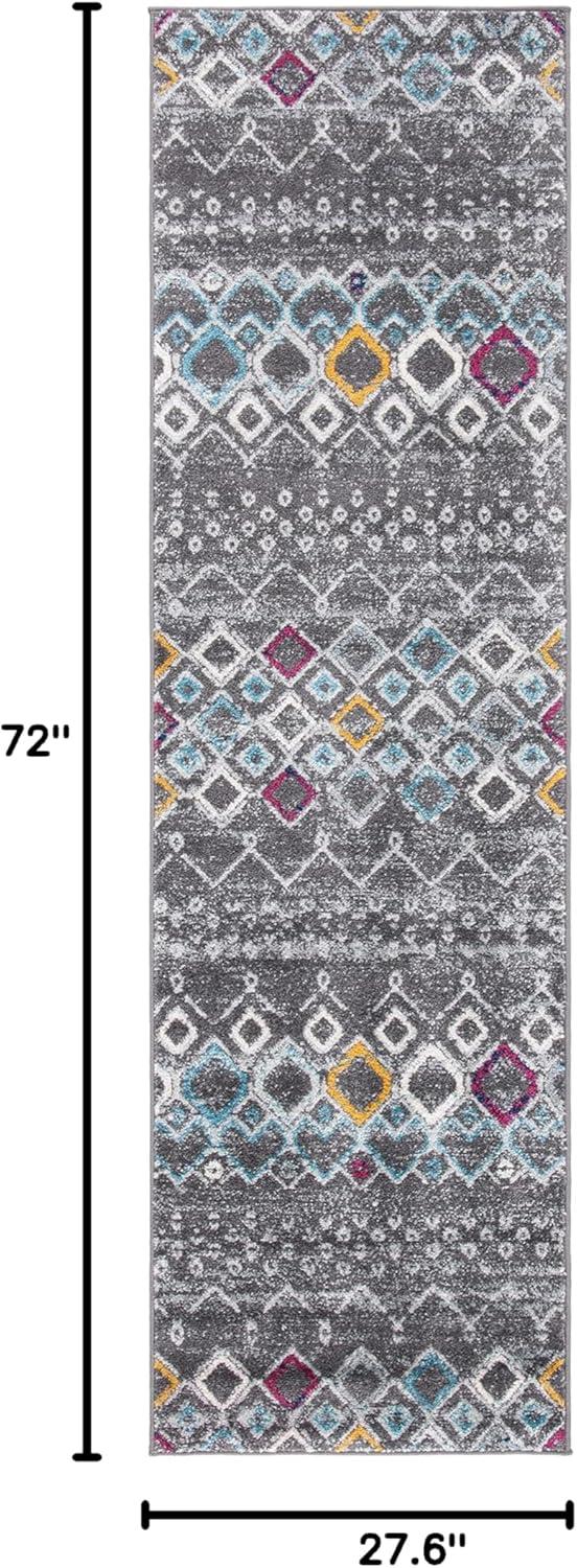 image:imageSAFAVIEH Amsterdam Collection Area Rug 8 x 10 Ivory amp Multi Moroccan Boho Design NonShedding amp Easy Care Ideal for High Traffic Areas in Living Room Bedroom AMS108KDark GreyIvory
