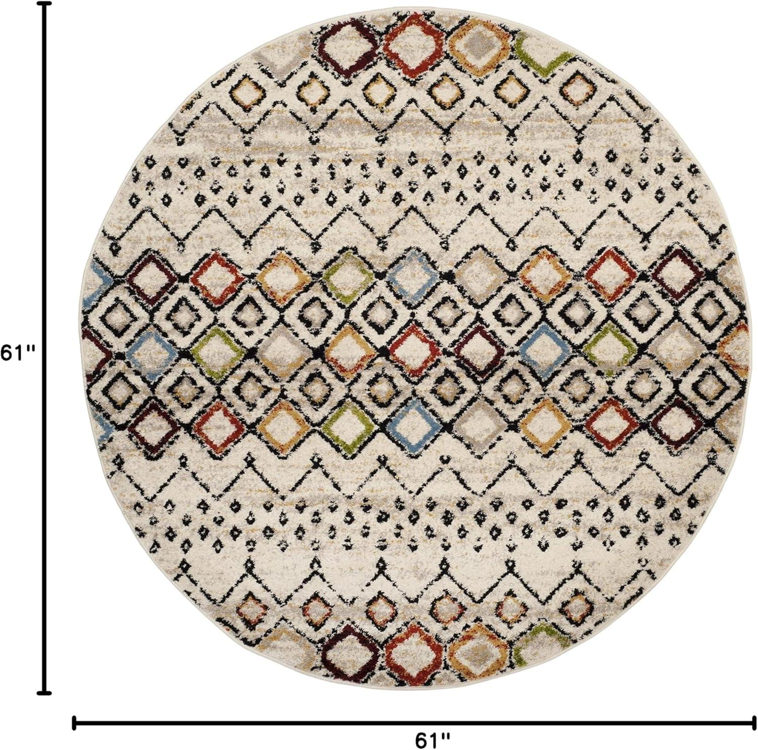 image:imageSAFAVIEH Amsterdam Collection Area Rug 8 x 10 Ivory amp Multi Moroccan Boho Design NonShedding amp Easy Care Ideal for High Traffic Areas in Living Room Bedroom AMS108KIvoryMulti