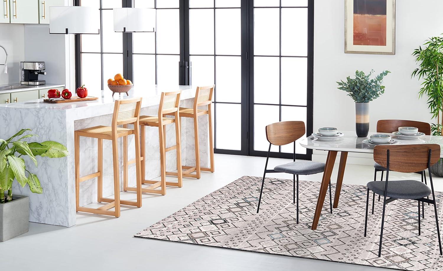 image:imageSAFAVIEH Amsterdam Collection Area Rug 8 x 10 Ivory amp Multi Moroccan Boho Design NonShedding amp Easy Care Ideal for High Traffic Areas in Living Room Bedroom AMS108KLight GreyBrown