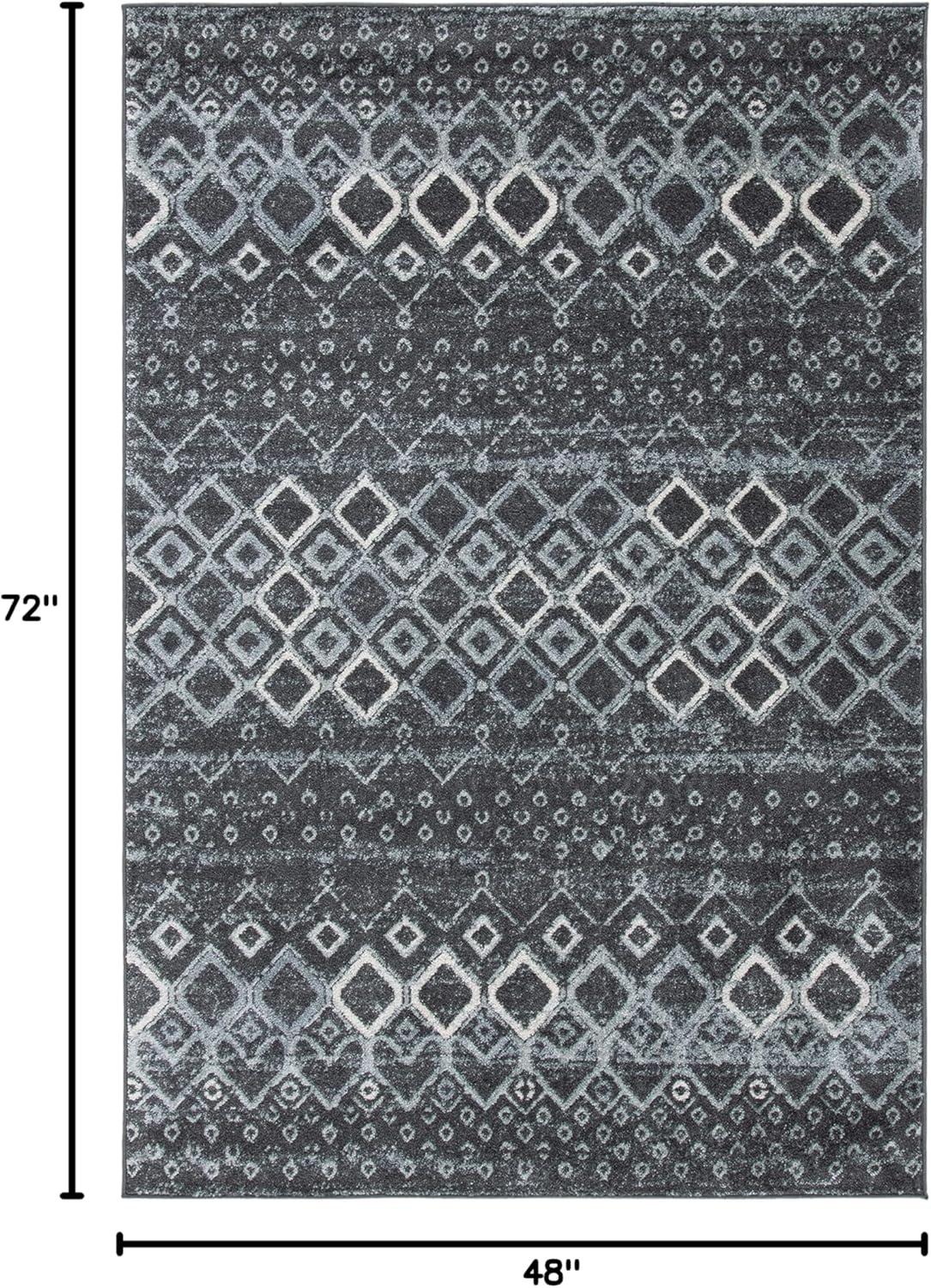 image:imageSAFAVIEH Amsterdam Collection Area Rug 8 x 10 Ivory amp Multi Moroccan Boho Design NonShedding amp Easy Care Ideal for High Traffic Areas in Living Room Bedroom AMS108KDark GreyLight Grey