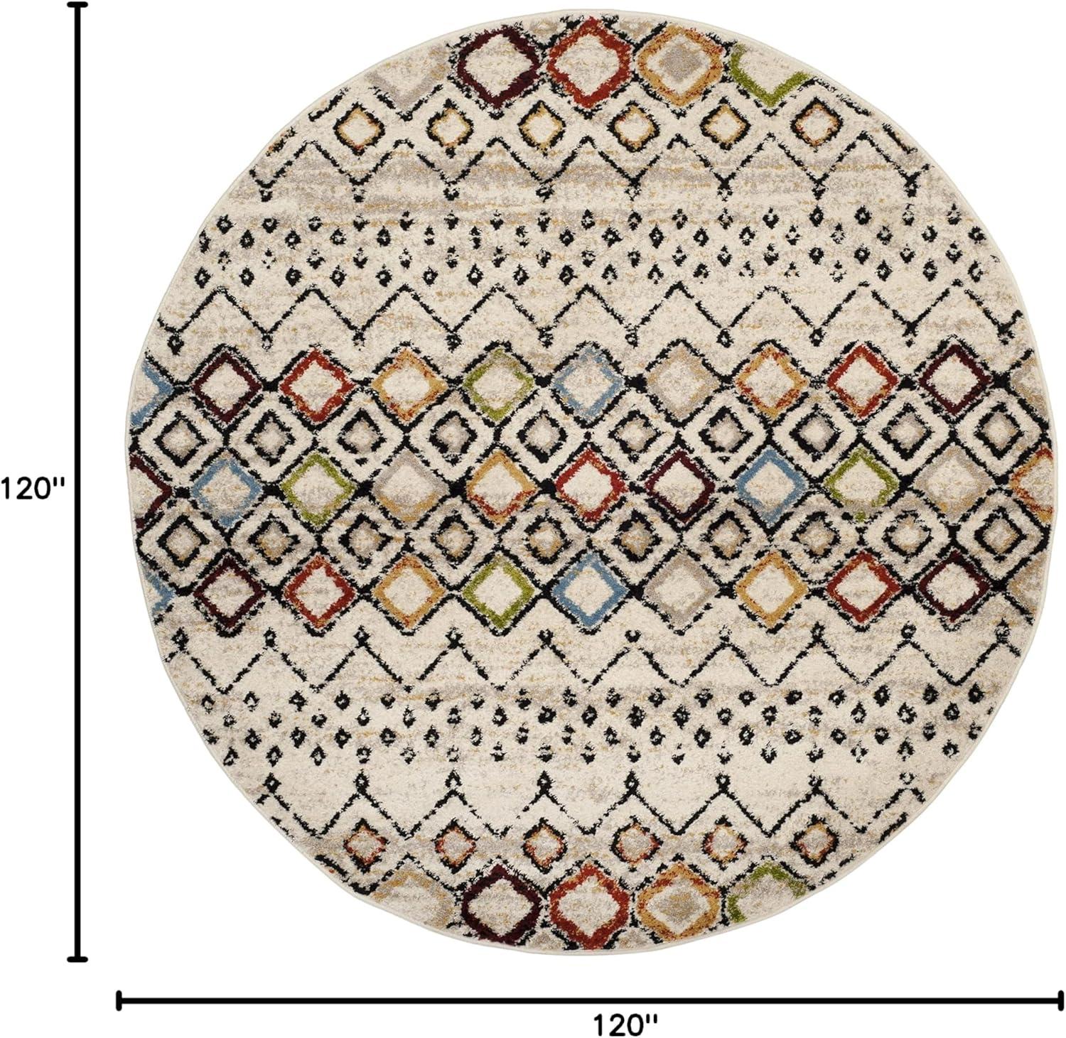 image:imageSAFAVIEH Amsterdam Collection Area Rug 8 x 10 Ivory amp Multi Moroccan Boho Design NonShedding amp Easy Care Ideal for High Traffic Areas in Living Room Bedroom AMS108KIvoryMulti