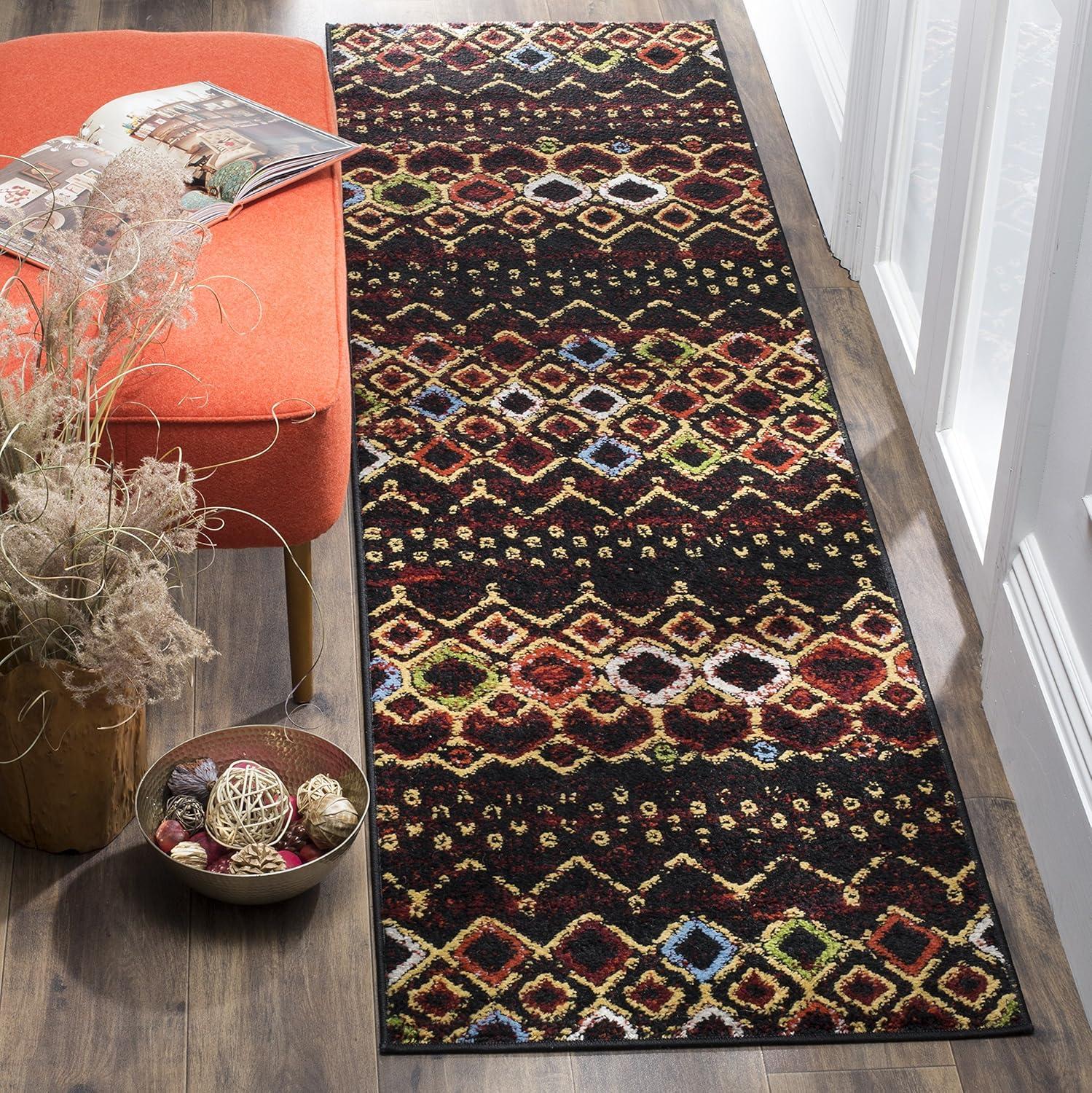 image:imageSAFAVIEH Amsterdam Collection Area Rug 8 x 10 Ivory amp Multi Moroccan Boho Design NonShedding amp Easy Care Ideal for High Traffic Areas in Living Room Bedroom AMS108KBlackMulti