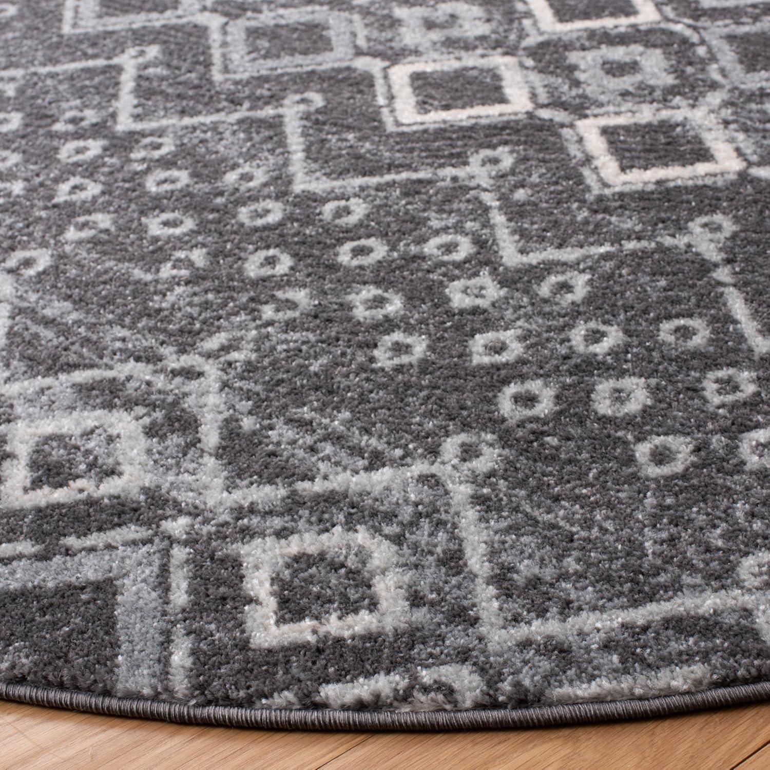 image:imageSAFAVIEH Amsterdam Collection Area Rug 8 x 10 Ivory amp Multi Moroccan Boho Design NonShedding amp Easy Care Ideal for High Traffic Areas in Living Room Bedroom AMS108KDark GreyLight Grey