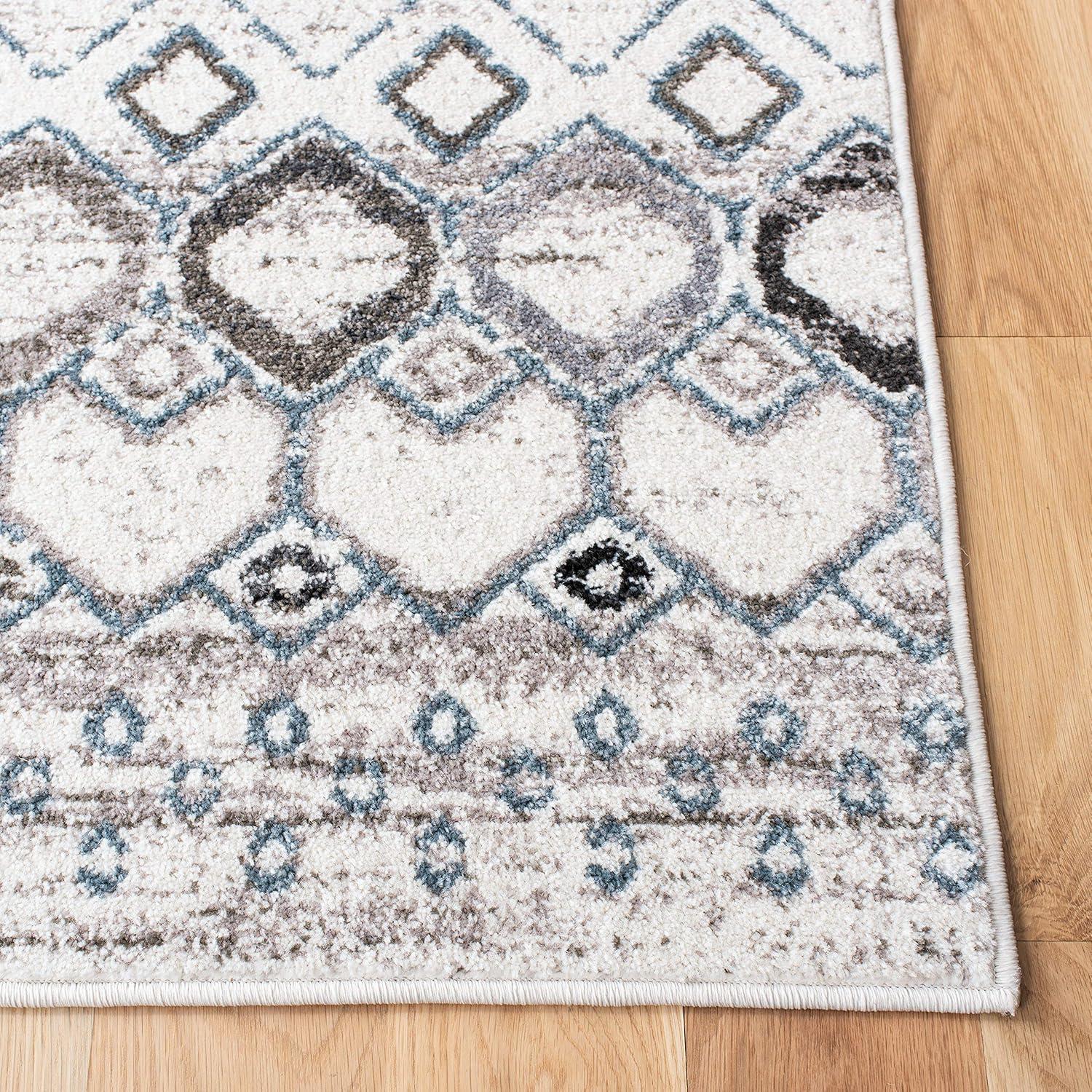 image:imageSAFAVIEH Amsterdam Collection Area Rug 8 x 10 Ivory amp Multi Moroccan Boho Design NonShedding amp Easy Care Ideal for High Traffic Areas in Living Room Bedroom AMS108KIvoryGrey