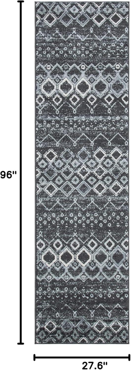 image:imageSAFAVIEH Amsterdam Collection Area Rug 8 x 10 Ivory amp Multi Moroccan Boho Design NonShedding amp Easy Care Ideal for High Traffic Areas in Living Room Bedroom AMS108KDark GreyLight Grey