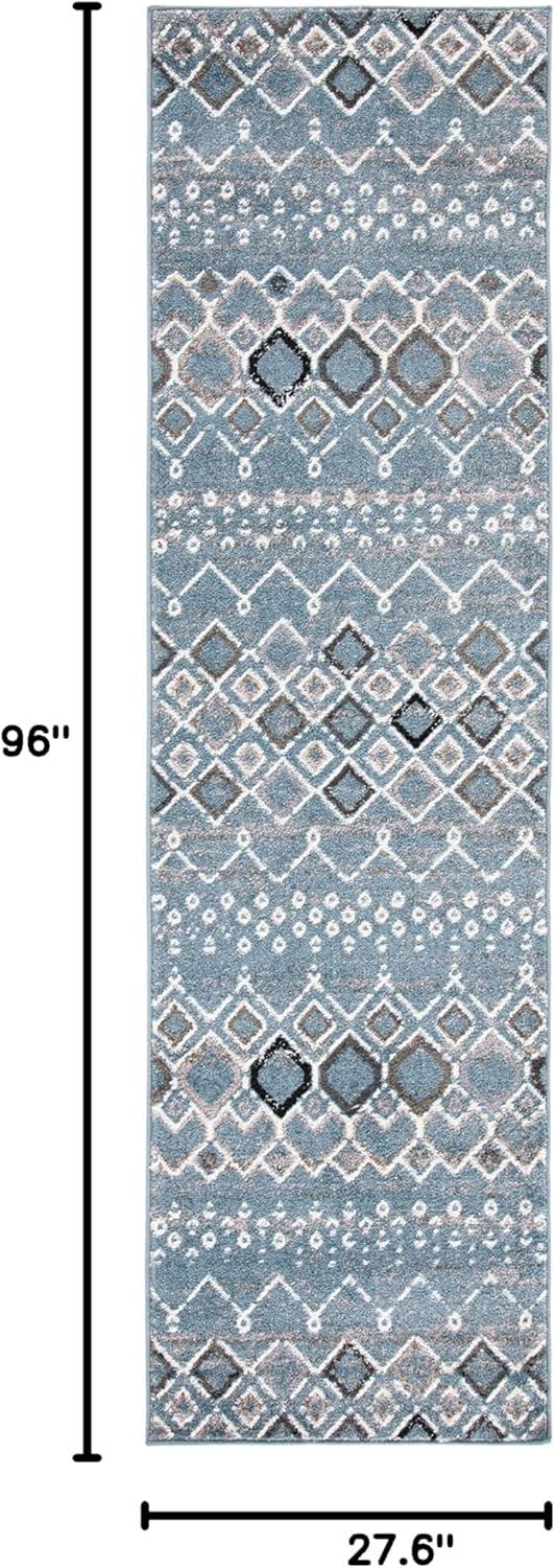image:imageSAFAVIEH Amsterdam Collection Area Rug 8 x 10 Ivory amp Multi Moroccan Boho Design NonShedding amp Easy Care Ideal for High Traffic Areas in Living Room Bedroom AMS108KBlueIvory
