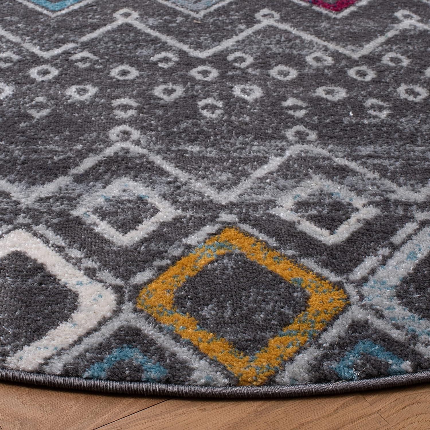 image:imageSAFAVIEH Amsterdam Collection Area Rug 8 x 10 Ivory amp Multi Moroccan Boho Design NonShedding amp Easy Care Ideal for High Traffic Areas in Living Room Bedroom AMS108KDark GreyIvory