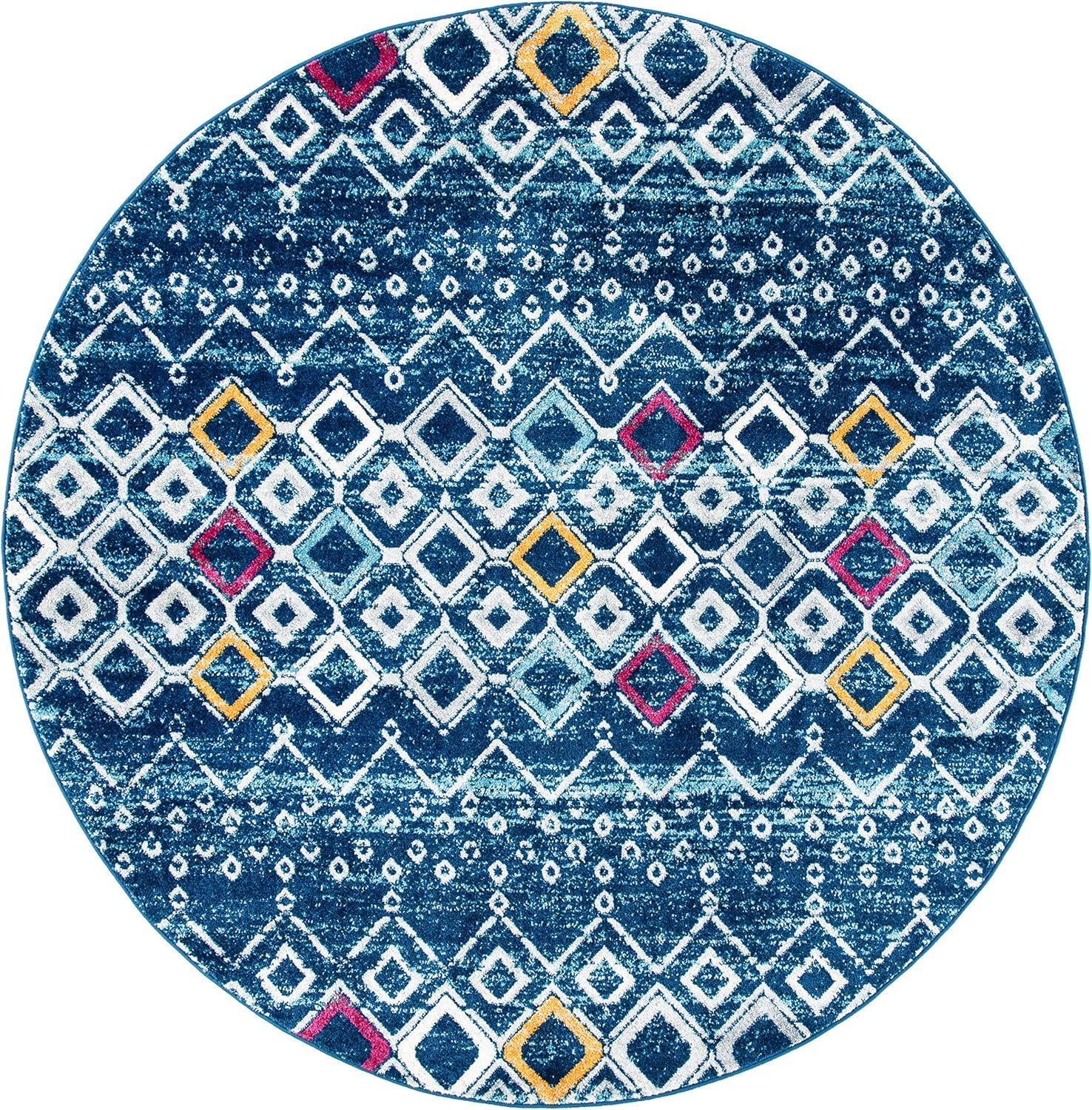image:imageSAFAVIEH Amsterdam Collection Area Rug 8 x 10 Ivory amp Multi Moroccan Boho Design NonShedding amp Easy Care Ideal for High Traffic Areas in Living Room Bedroom AMS108KNavyTurquoise