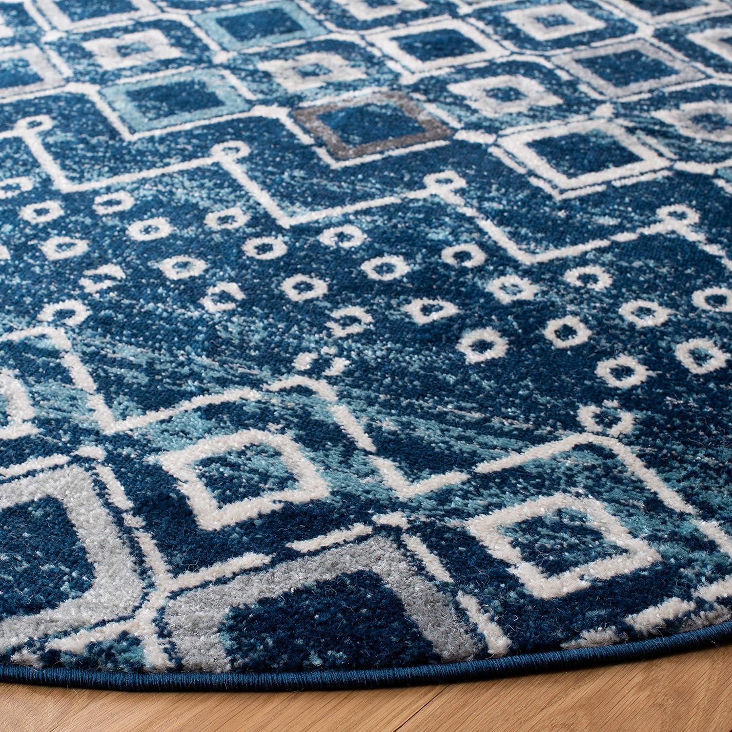 image:imageSAFAVIEH Amsterdam Collection Area Rug 8 x 10 Ivory amp Multi Moroccan Boho Design NonShedding amp Easy Care Ideal for High Traffic Areas in Living Room Bedroom AMS108KNavyBeige