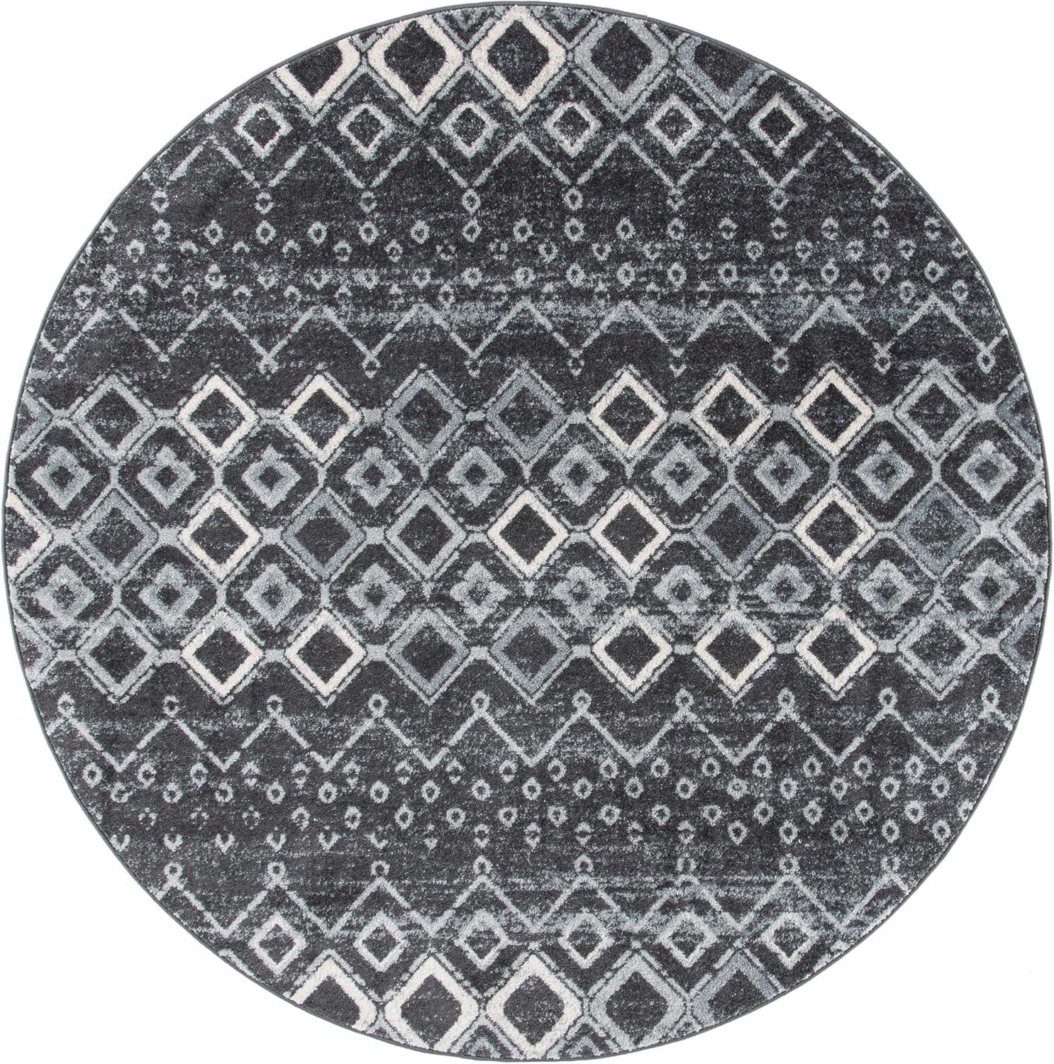 image:imageSAFAVIEH Amsterdam Collection Area Rug 8 x 10 Ivory amp Multi Moroccan Boho Design NonShedding amp Easy Care Ideal for High Traffic Areas in Living Room Bedroom AMS108KDark GreyLight Grey