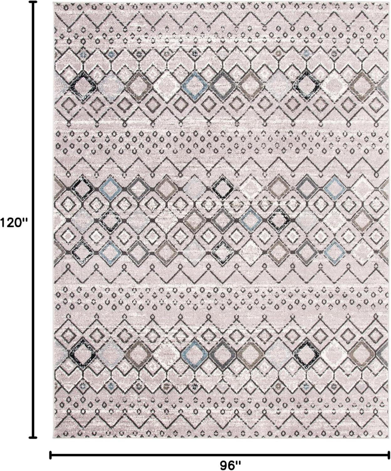image:imageSAFAVIEH Amsterdam Collection Area Rug 8 x 10 Ivory amp Multi Moroccan Boho Design NonShedding amp Easy Care Ideal for High Traffic Areas in Living Room Bedroom AMS108KLight GreyBrown