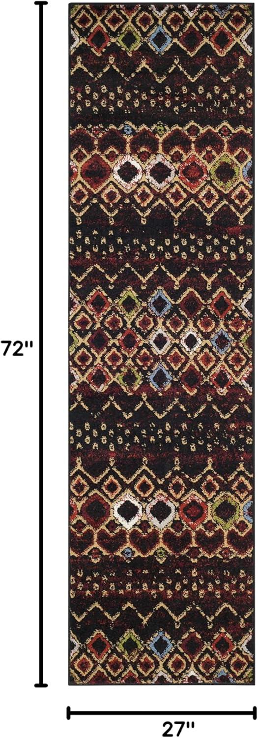 image:imageSAFAVIEH Amsterdam Collection Area Rug 8 x 10 Ivory amp Multi Moroccan Boho Design NonShedding amp Easy Care Ideal for High Traffic Areas in Living Room Bedroom AMS108KBlackMulti