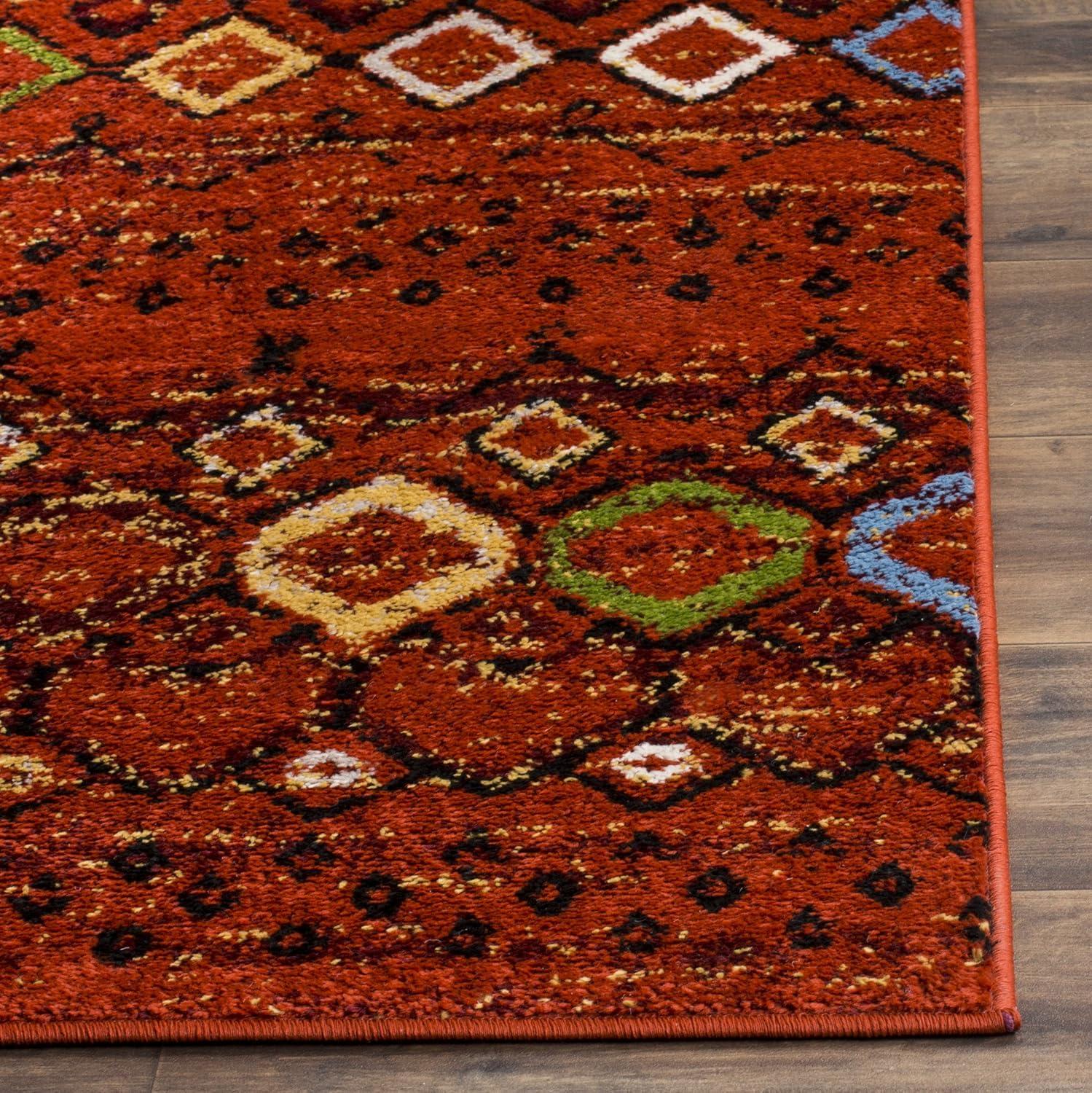 image:imageSAFAVIEH Amsterdam Collection Area Rug 8 x 10 Ivory amp Multi Moroccan Boho Design NonShedding amp Easy Care Ideal for High Traffic Areas in Living Room Bedroom AMS108KTerracottaMulti