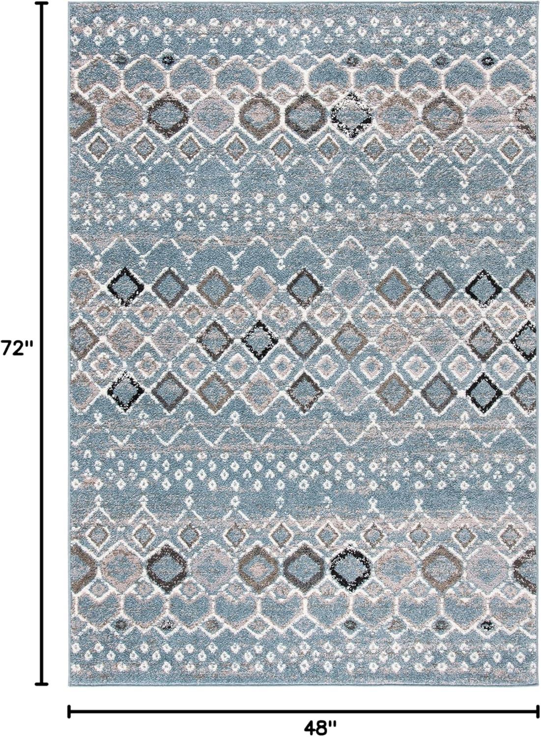 image:imageSAFAVIEH Amsterdam Collection Area Rug 8 x 10 Ivory amp Multi Moroccan Boho Design NonShedding amp Easy Care Ideal for High Traffic Areas in Living Room Bedroom AMS108KBlueIvory