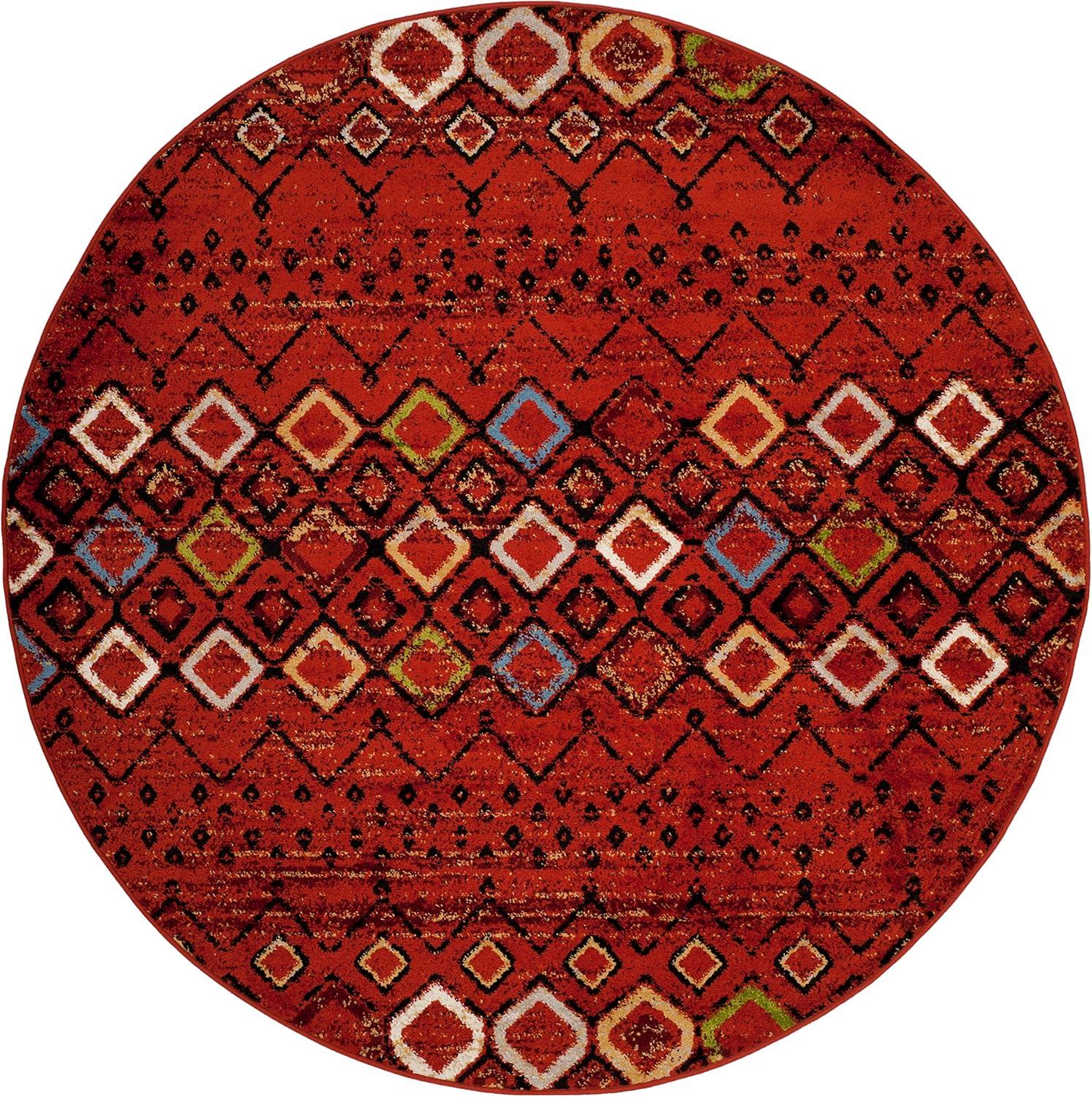 image:imageSAFAVIEH Amsterdam Collection Area Rug 8 x 10 Ivory amp Multi Moroccan Boho Design NonShedding amp Easy Care Ideal for High Traffic Areas in Living Room Bedroom AMS108KTerracottaMulti