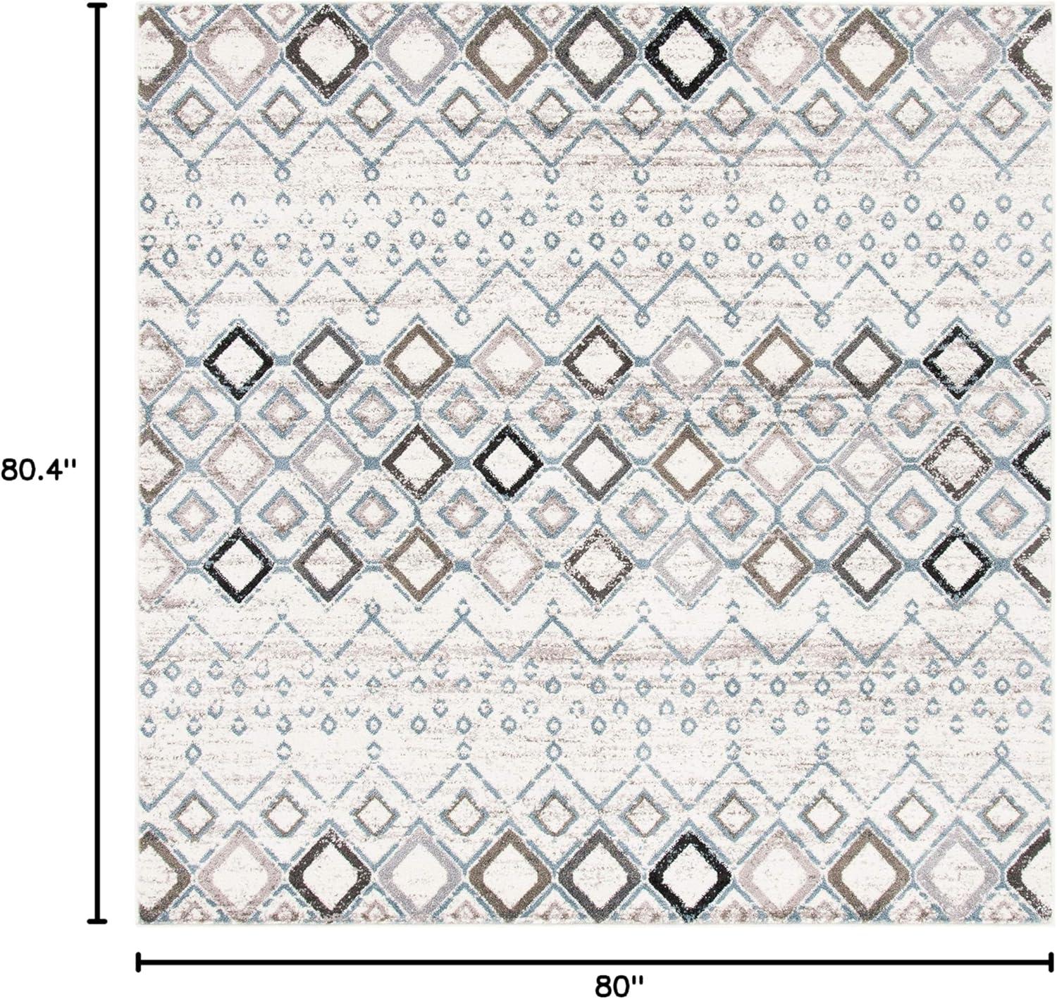 image:imageSAFAVIEH Amsterdam Collection Area Rug 8 x 10 Ivory amp Multi Moroccan Boho Design NonShedding amp Easy Care Ideal for High Traffic Areas in Living Room Bedroom AMS108KIvoryGrey