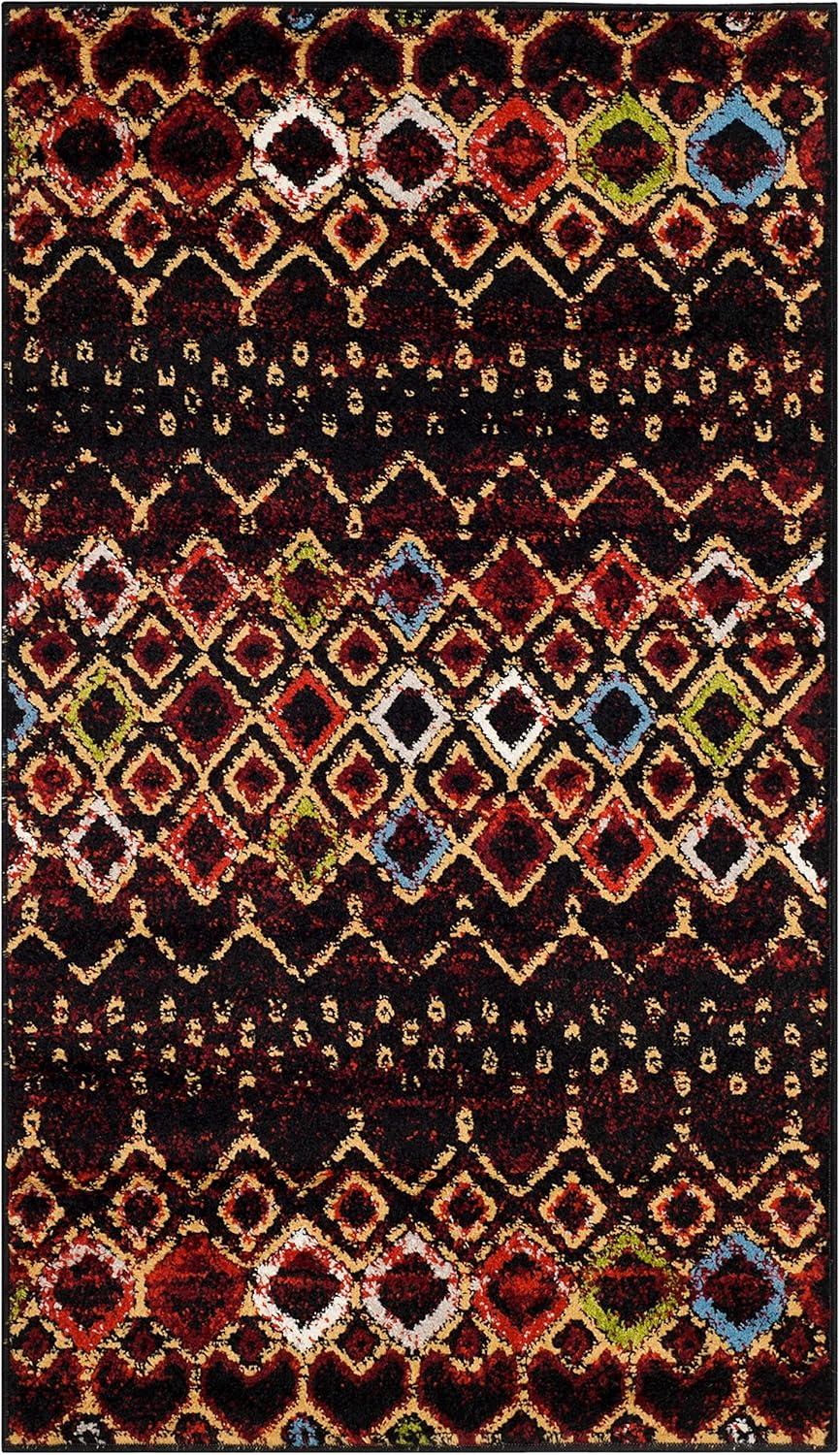 image:imageSAFAVIEH Amsterdam Collection Area Rug 8 x 10 Ivory amp Multi Moroccan Boho Design NonShedding amp Easy Care Ideal for High Traffic Areas in Living Room Bedroom AMS108KBlackMulti