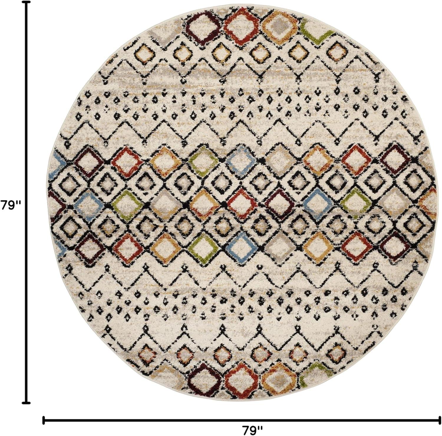 image:imageSAFAVIEH Amsterdam Collection Area Rug 8 x 10 Ivory amp Multi Moroccan Boho Design NonShedding amp Easy Care Ideal for High Traffic Areas in Living Room Bedroom AMS108KIvoryMulti