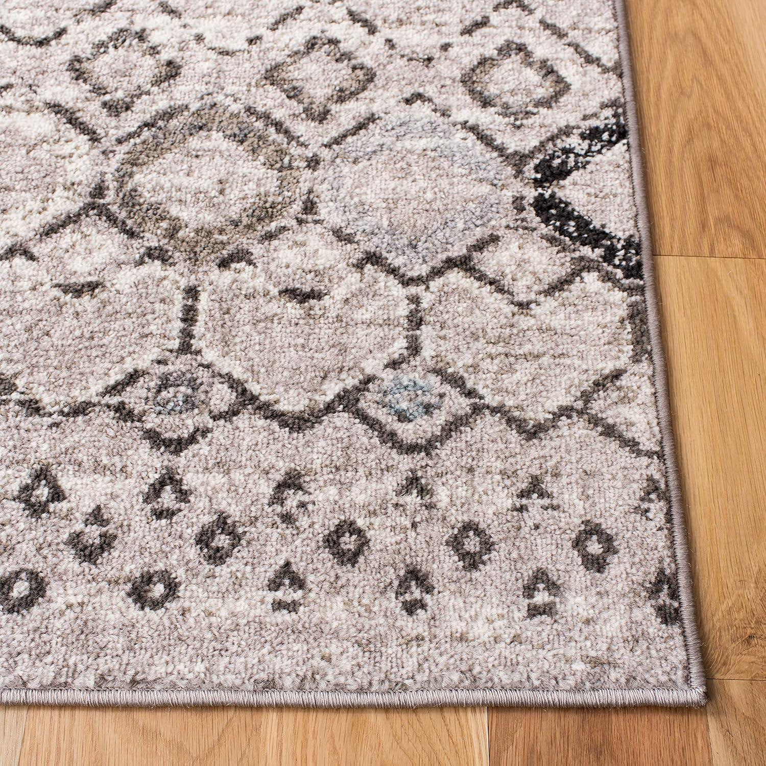 image:imageSAFAVIEH Amsterdam Collection Area Rug 8 x 10 Ivory amp Multi Moroccan Boho Design NonShedding amp Easy Care Ideal for High Traffic Areas in Living Room Bedroom AMS108KLight GreyBrown
