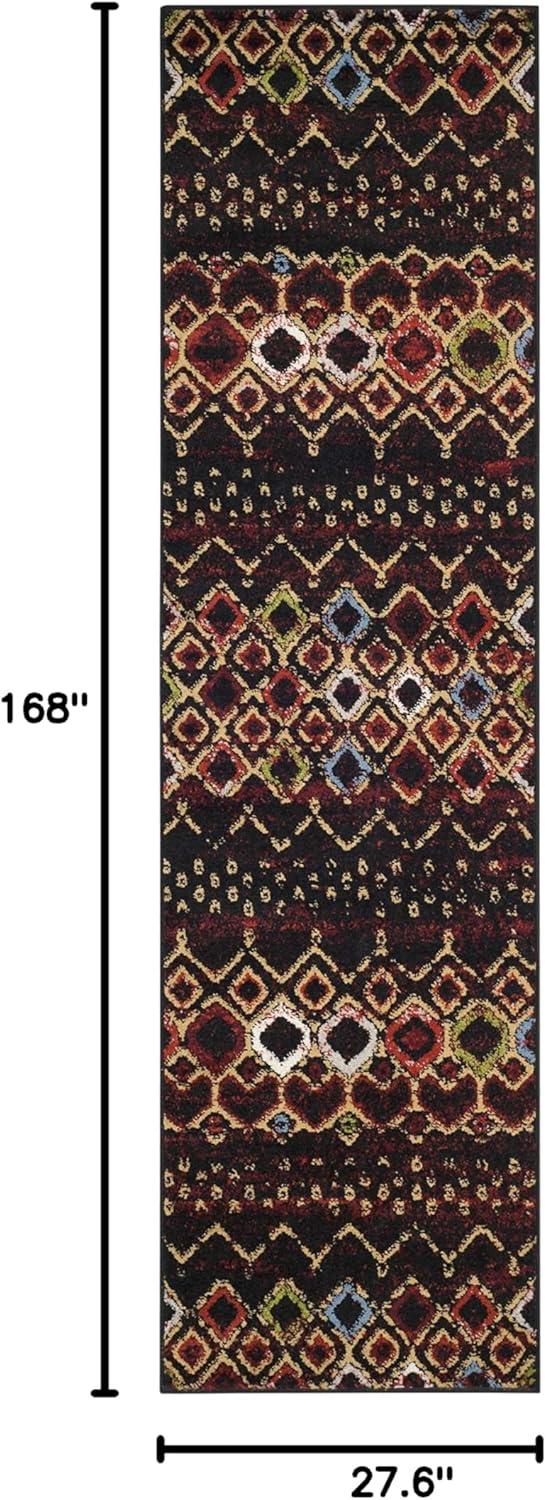 image:imageSAFAVIEH Amsterdam Collection Area Rug 8 x 10 Ivory amp Multi Moroccan Boho Design NonShedding amp Easy Care Ideal for High Traffic Areas in Living Room Bedroom AMS108KBlackMulti