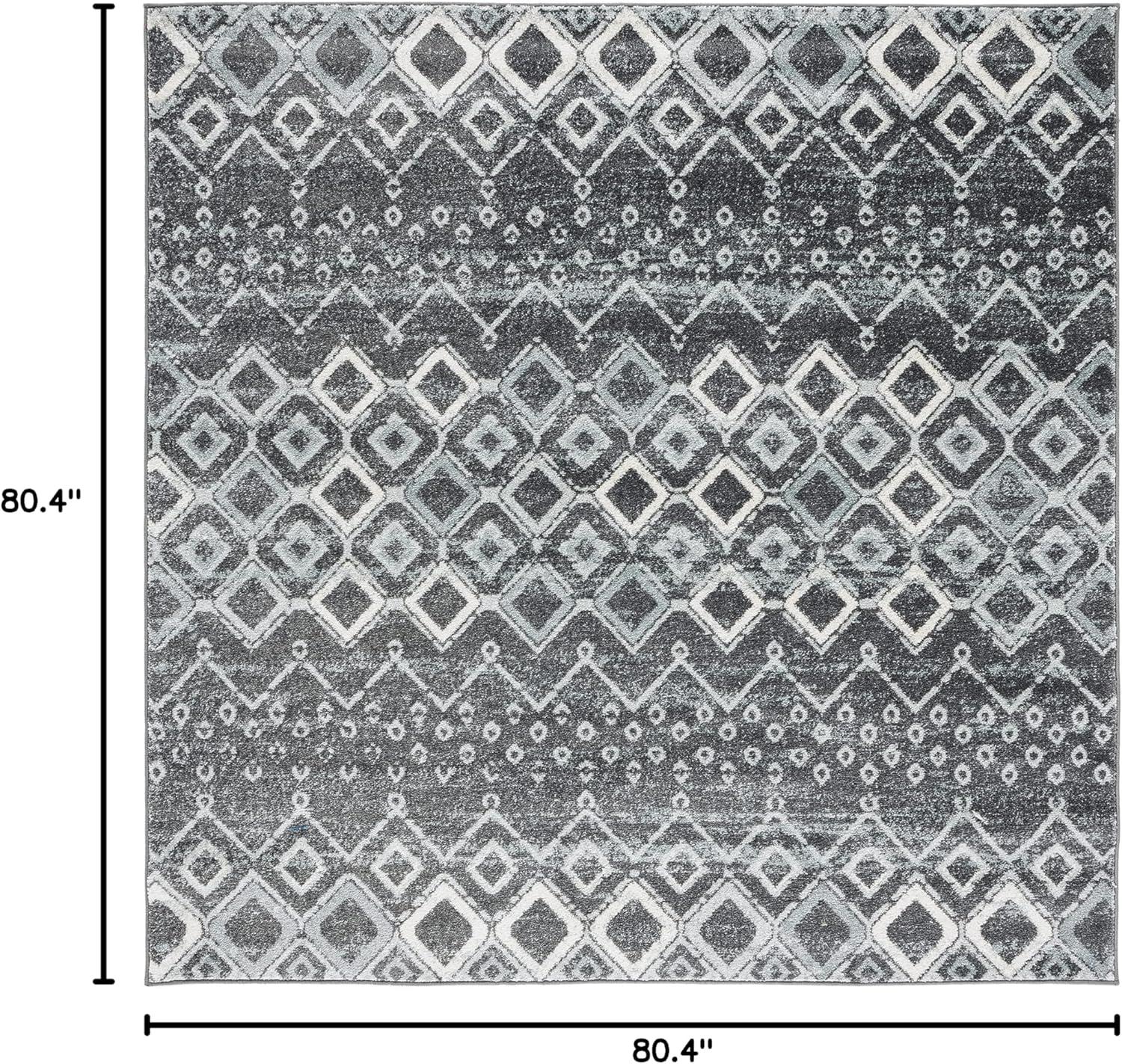 image:imageSAFAVIEH Amsterdam Collection Area Rug 8 x 10 Ivory amp Multi Moroccan Boho Design NonShedding amp Easy Care Ideal for High Traffic Areas in Living Room Bedroom AMS108KDark GreyLight Grey