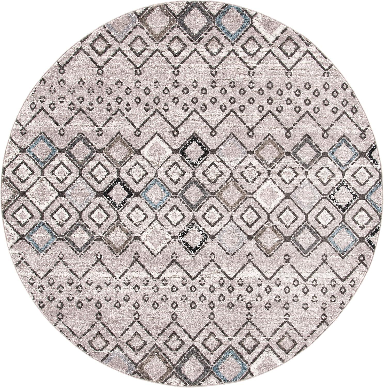 image:imageSAFAVIEH Amsterdam Collection Area Rug 8 x 10 Ivory amp Multi Moroccan Boho Design NonShedding amp Easy Care Ideal for High Traffic Areas in Living Room Bedroom AMS108KLight GreyBrown
