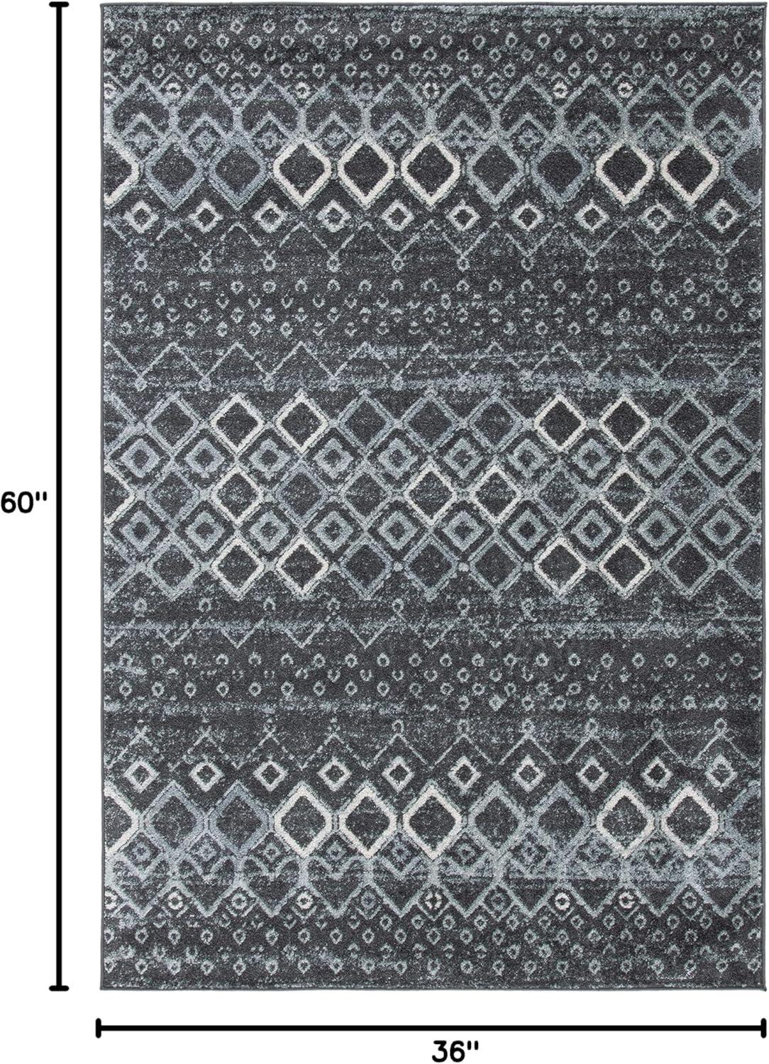 image:imageSAFAVIEH Amsterdam Collection Area Rug 8 x 10 Ivory amp Multi Moroccan Boho Design NonShedding amp Easy Care Ideal for High Traffic Areas in Living Room Bedroom AMS108KDark GreyLight Grey