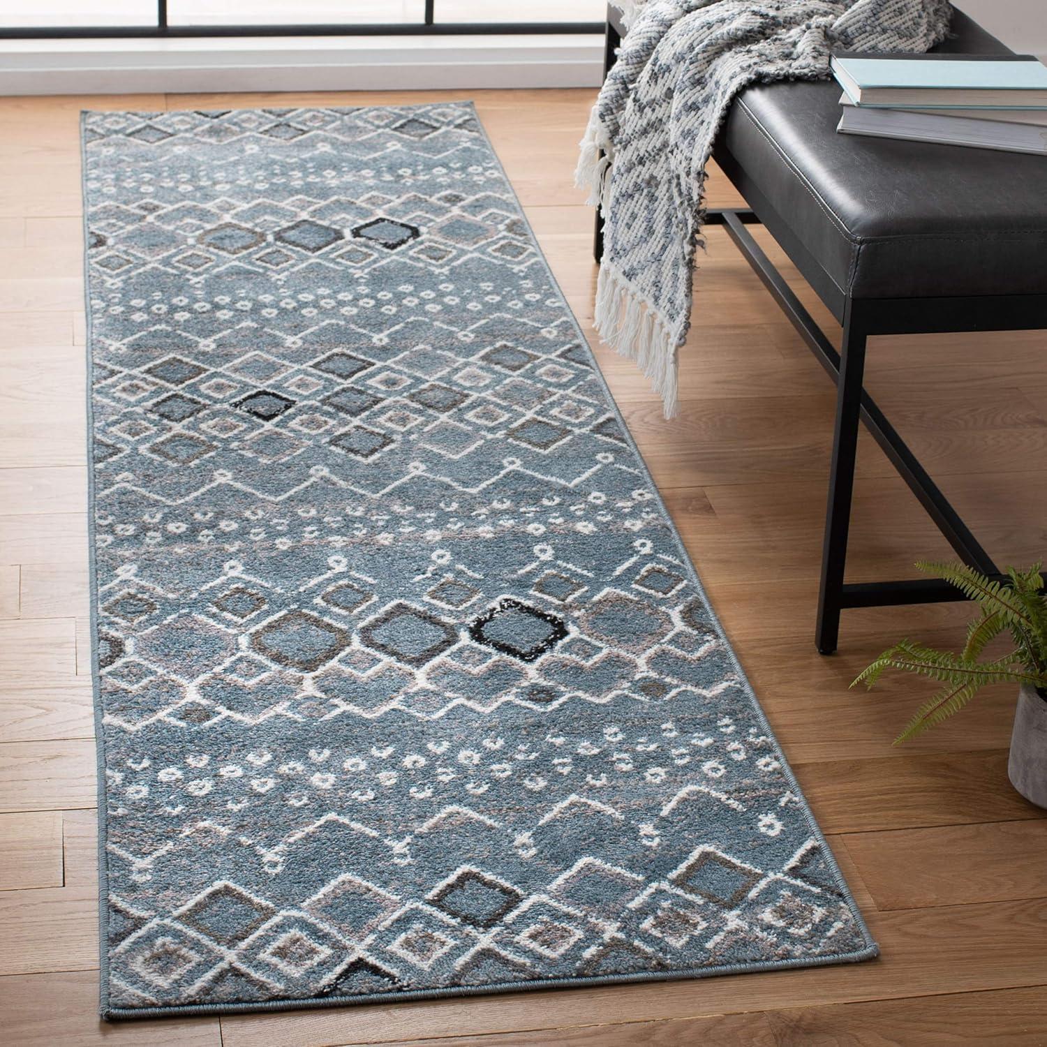 image:imageSAFAVIEH Amsterdam Collection Area Rug 8 x 10 Ivory amp Multi Moroccan Boho Design NonShedding amp Easy Care Ideal for High Traffic Areas in Living Room Bedroom AMS108KBlueIvory