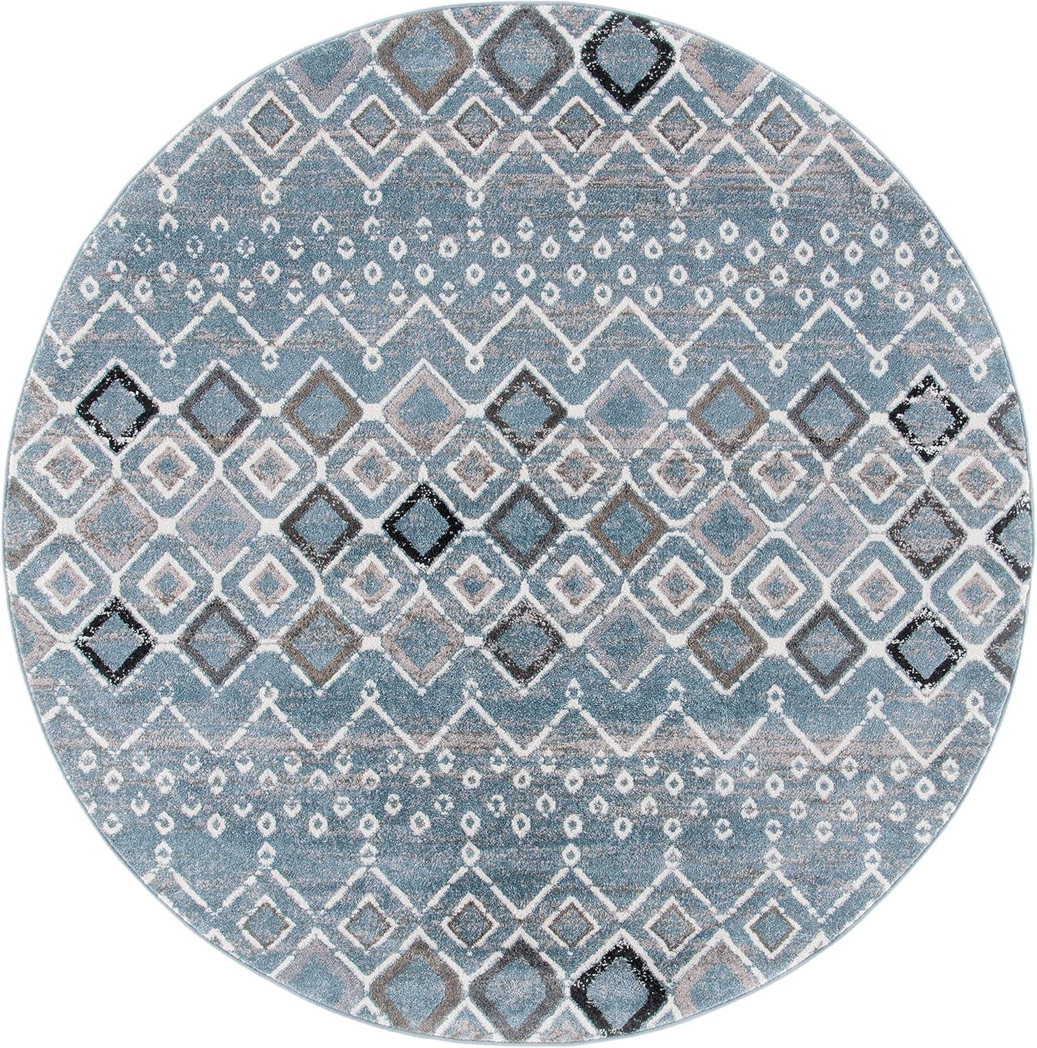image:imageSAFAVIEH Amsterdam Collection Area Rug 8 x 10 Ivory amp Multi Moroccan Boho Design NonShedding amp Easy Care Ideal for High Traffic Areas in Living Room Bedroom AMS108KBlueIvory