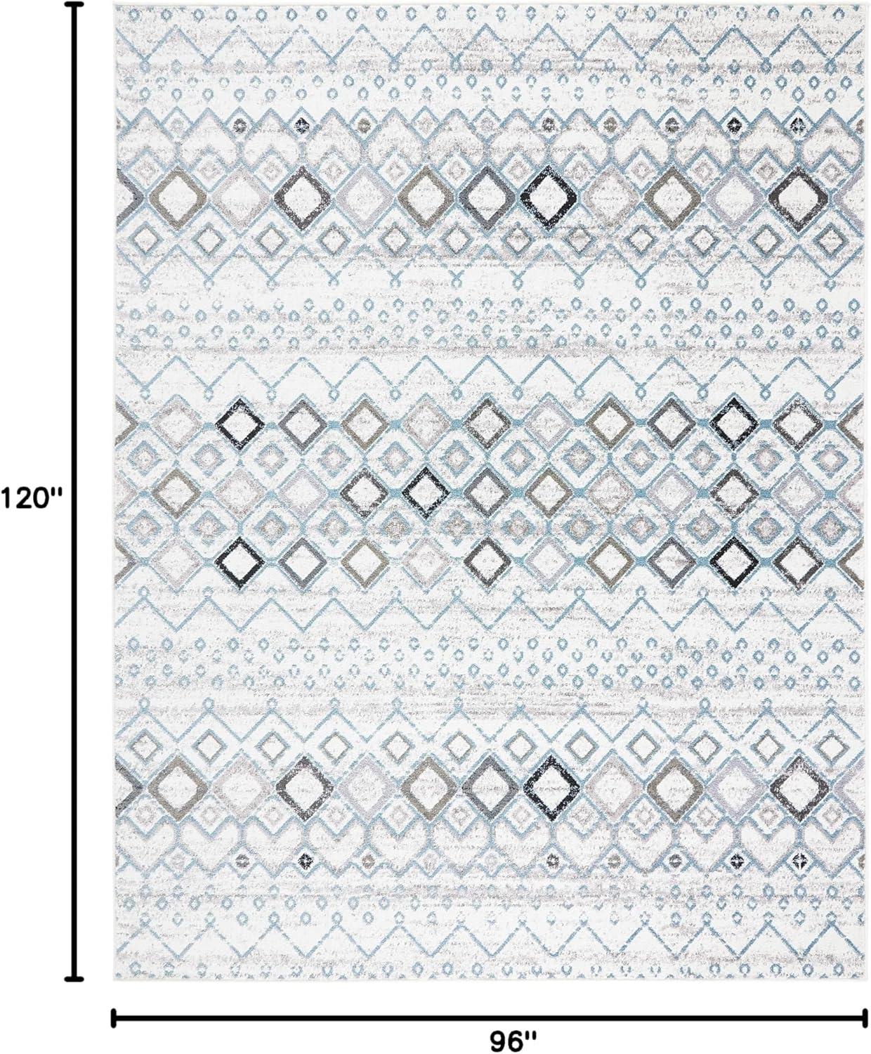 image:imageSAFAVIEH Amsterdam Collection Area Rug 8 x 10 Ivory amp Multi Moroccan Boho Design NonShedding amp Easy Care Ideal for High Traffic Areas in Living Room Bedroom AMS108KIvoryGrey